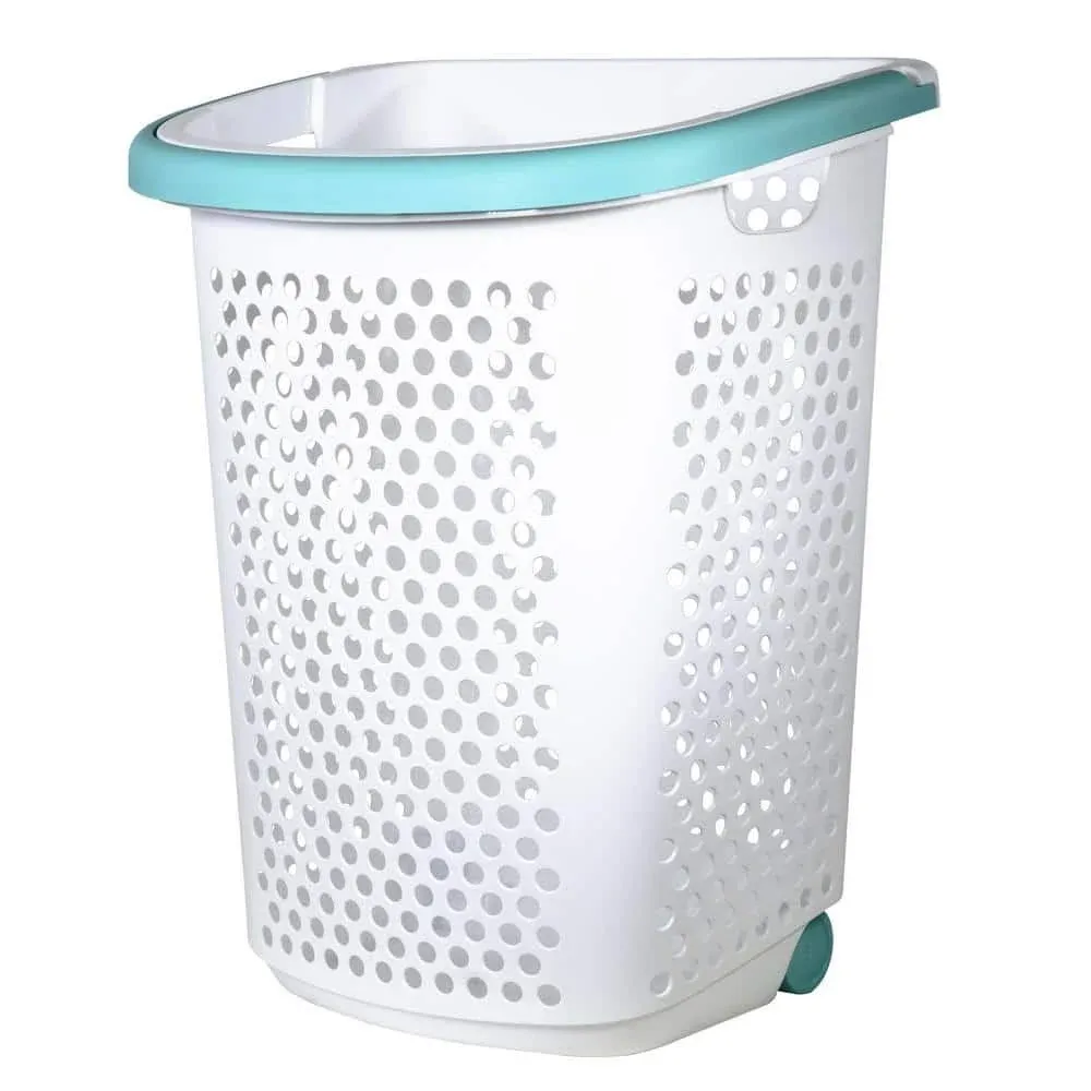 Home Logic 2.0-Bu. Rolling Hamper in White (2, White)