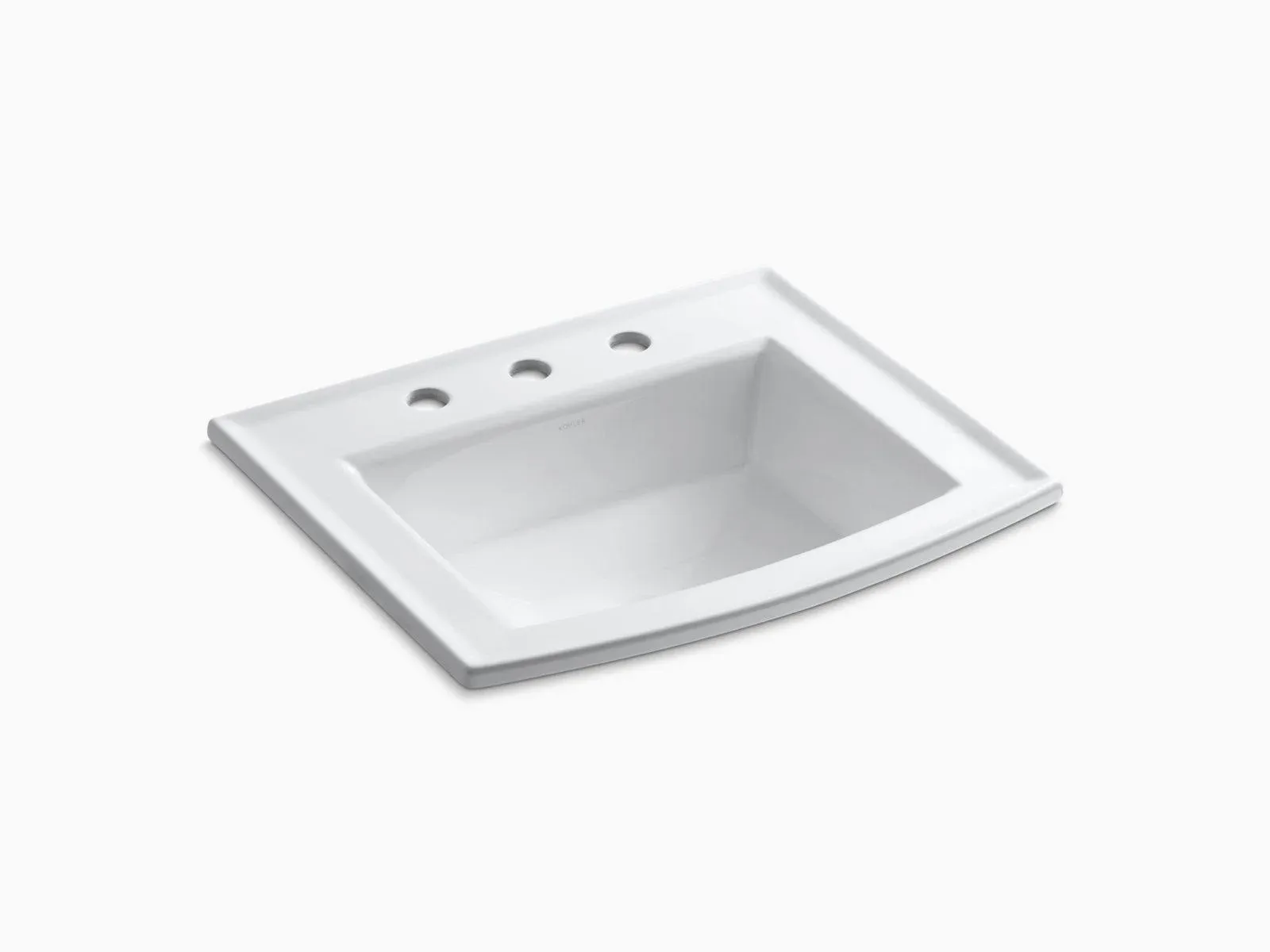 Kohler K-2356-8-0 Archer Drop-In Bathroom Sink with 8-Inch Centers White