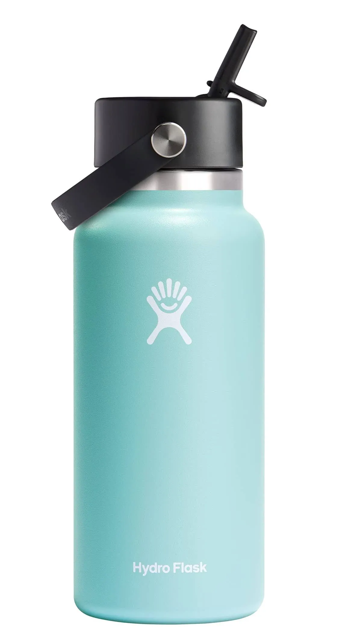 HYDRO FLASK Botella de agua de acero inoxidable con aislamiento al vacío de boca ancha con tapa de popote y cierre a prueba de fugas para bebidas de agua fría, deportes, viajes, automóvil y escuela