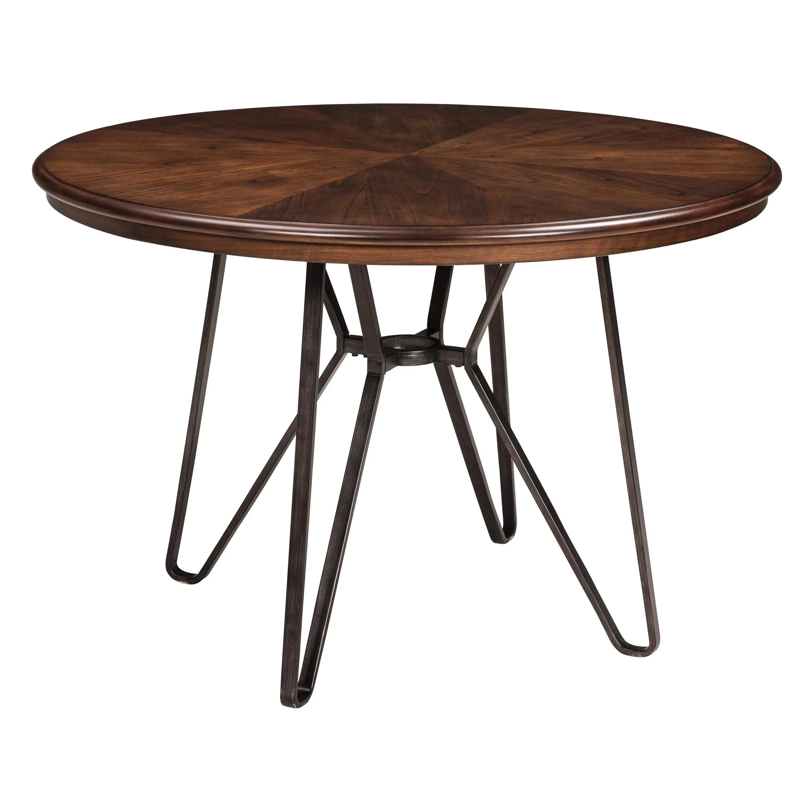 Signature Design by Ashley Centiar Round Dining Table, Brown/Bronze