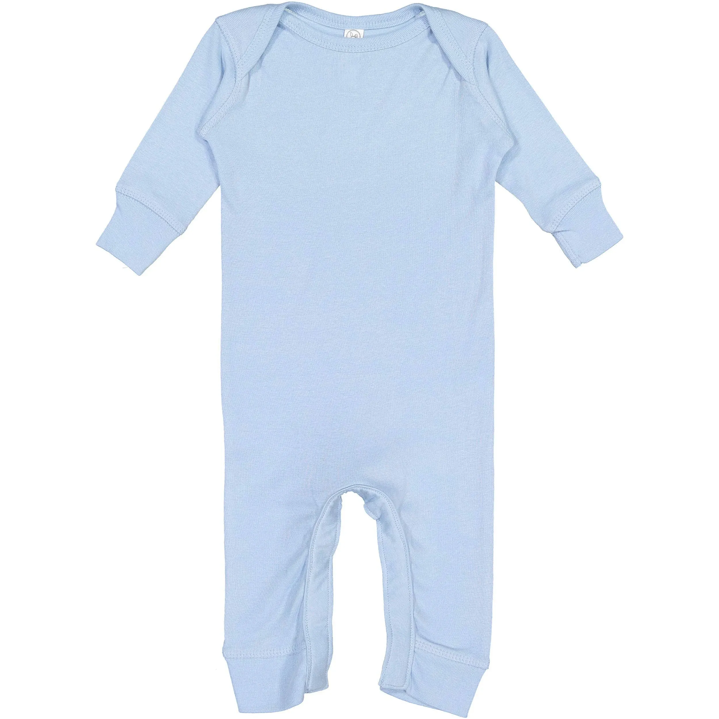 Rabbit Skins Infant Long Legged Baby Rib Bodysuit - Light Blue - 6M