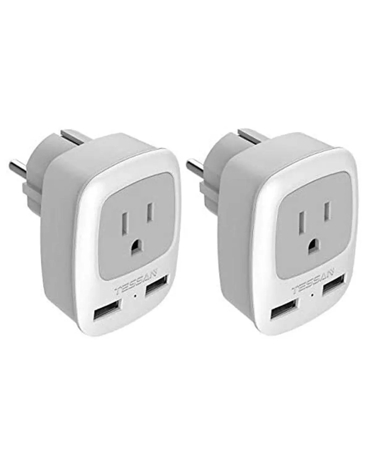 Type E/f Germany European Adapter 2 Pack Schuko France Travel Power Plug 2 Usb O