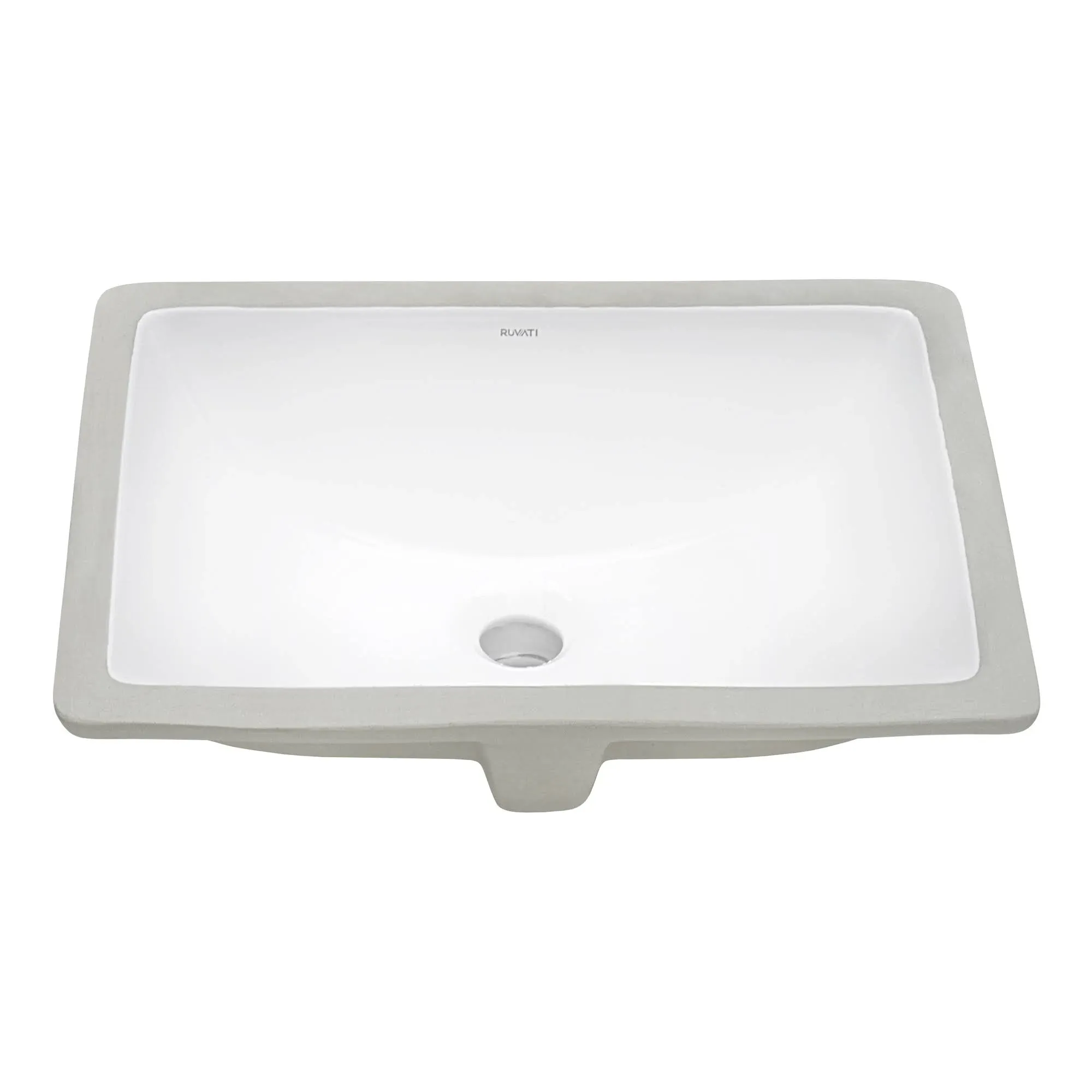 18 x 15 inch Undermount Bathroom Sink White Oval Porcelain Ceramic with Overflow