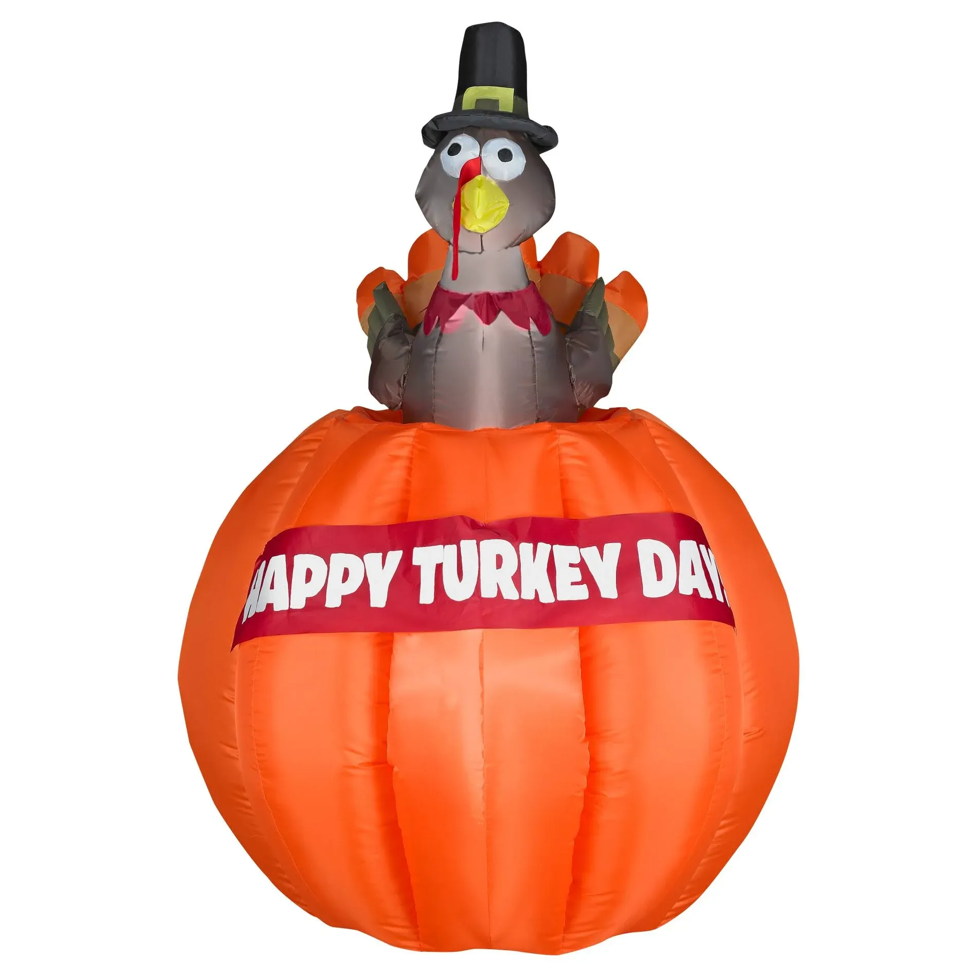 4 1/2' Gemmy Airblown Animated Inflatable Turkey Rising Out Of Pumpkin by Gemmy Inflatables