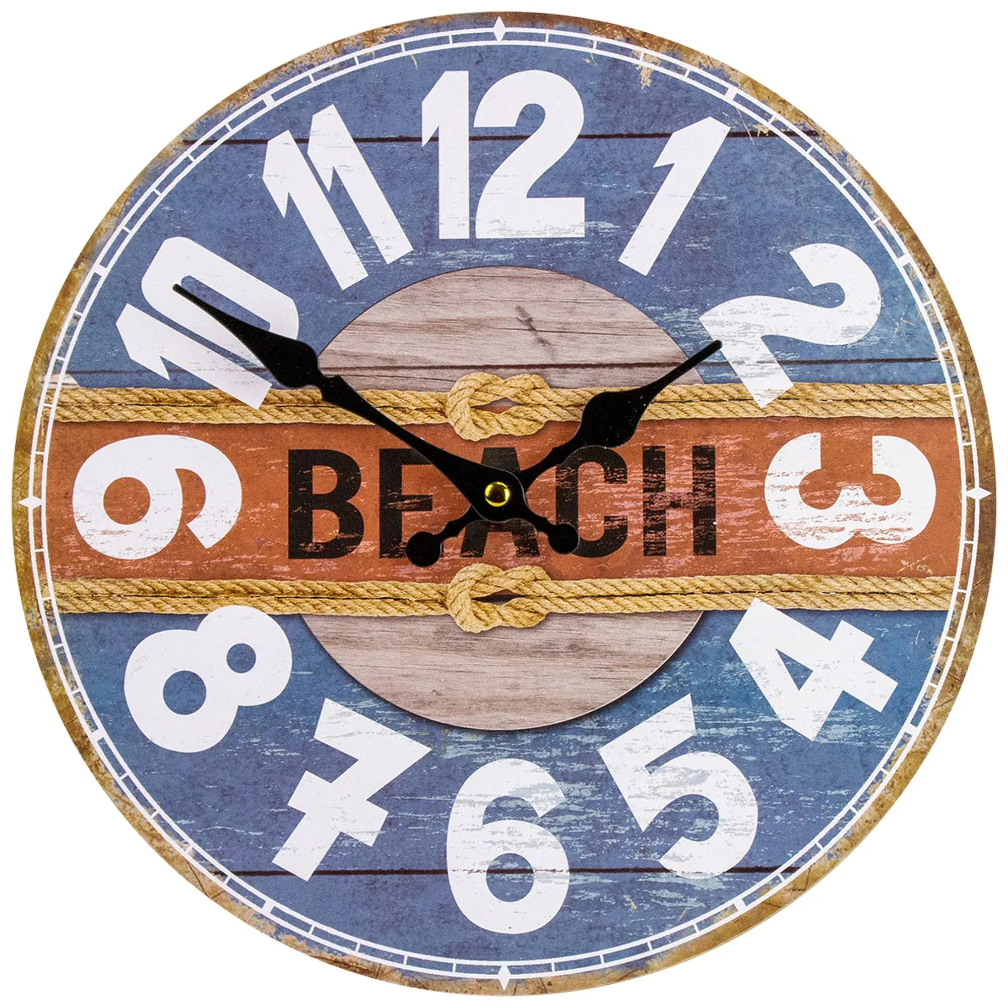 34808645 12 in. Battery Operated Beach Round Wall Clock