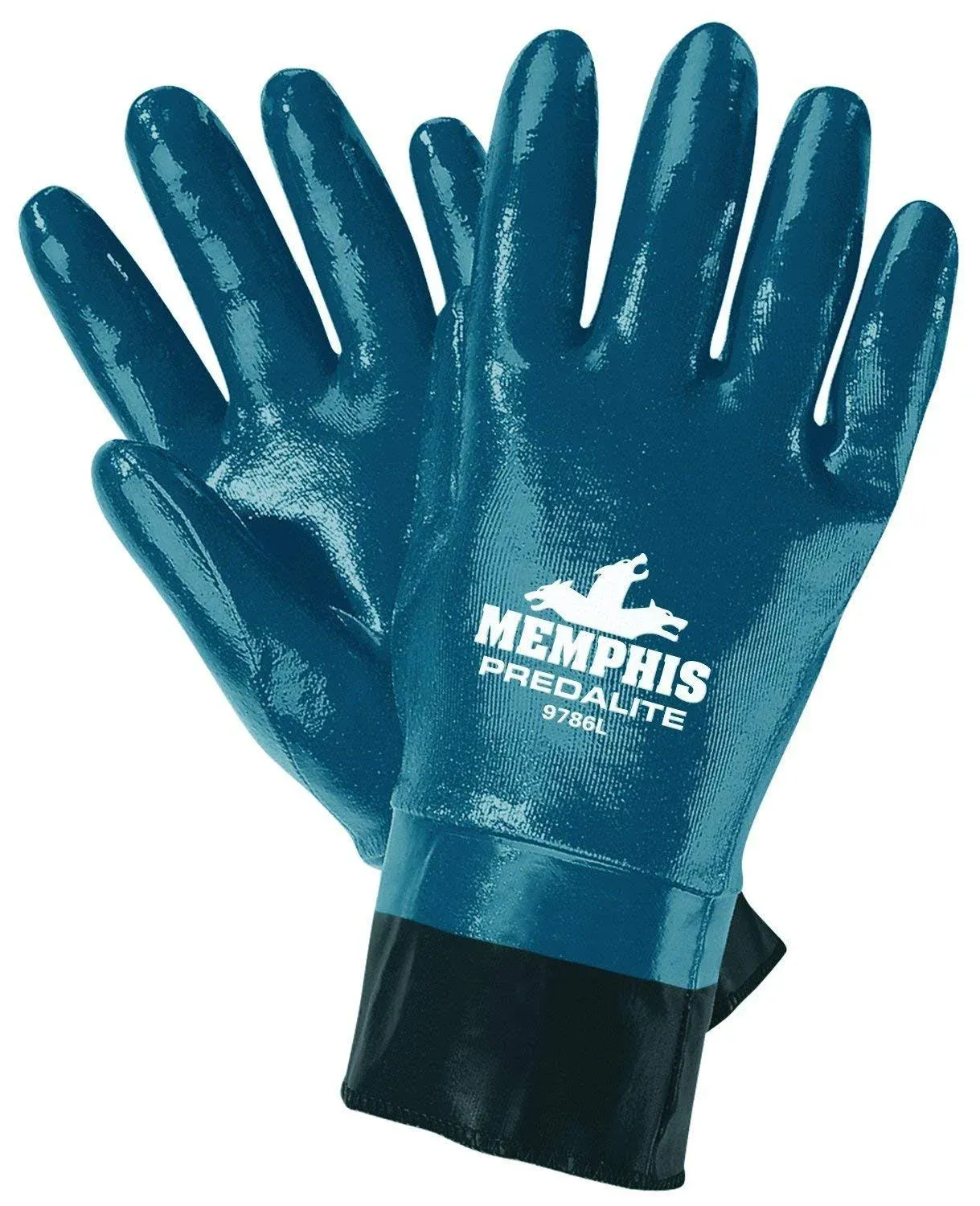 MCR Safety Chemical Gloves,L,11inL,Blue,Safety,PK12 9786L