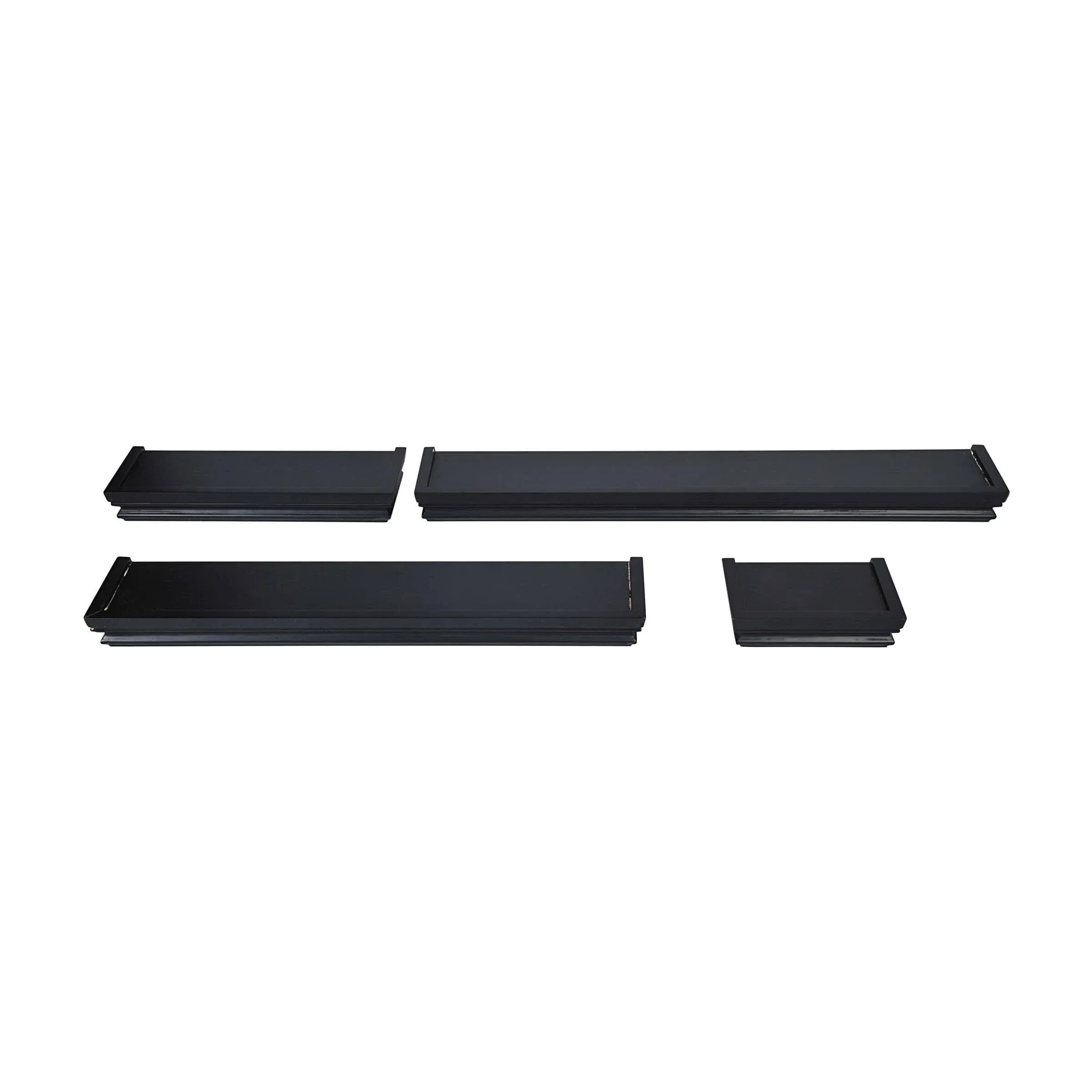 Melannco Black Wall Shelves, Set of 4