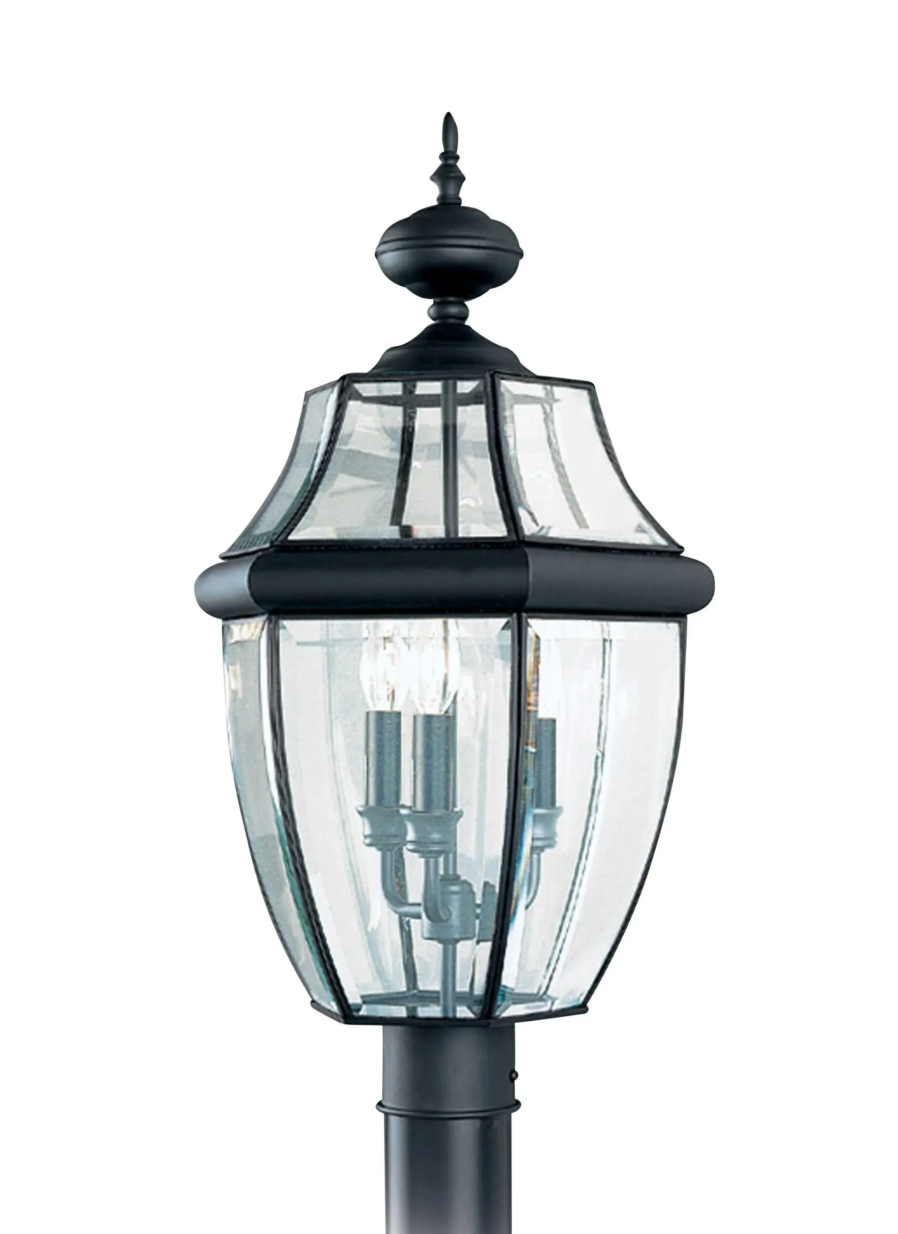 Generation Lighting Lancaster Three Light Outdoor Post Lantern Black