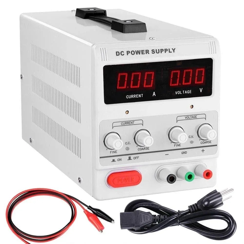 DC Power Supply Variable 30V 5A Adjustable High Precision Digital w/Power Cord