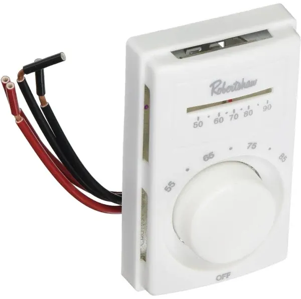 Robertshaw 803A Line Voltage Thermostat, Heat Only, White