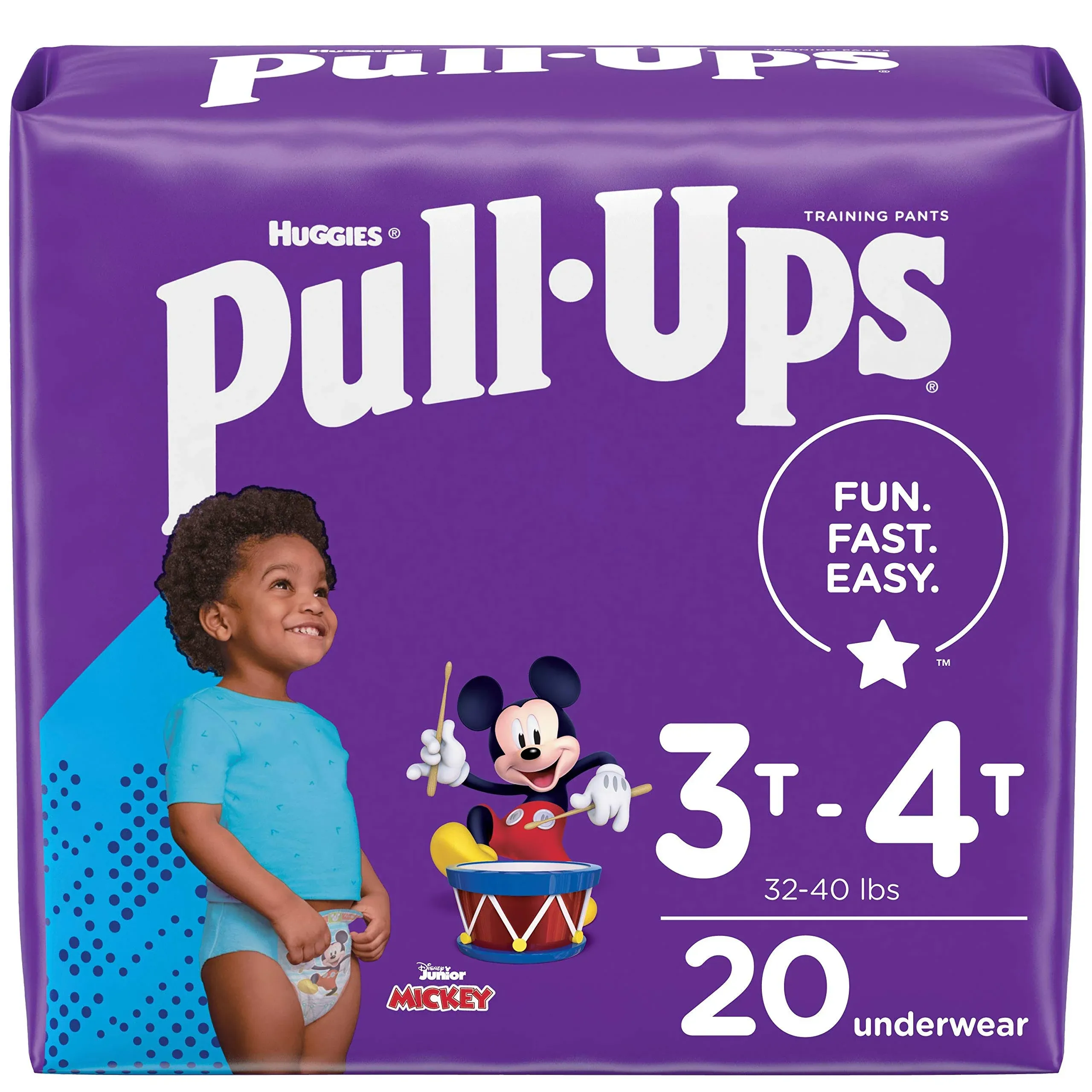 Huggies Pull-Ups Training Pants, Disney Junior Mickey, Size 3T-4T (32-40 lbs) - 20 pants