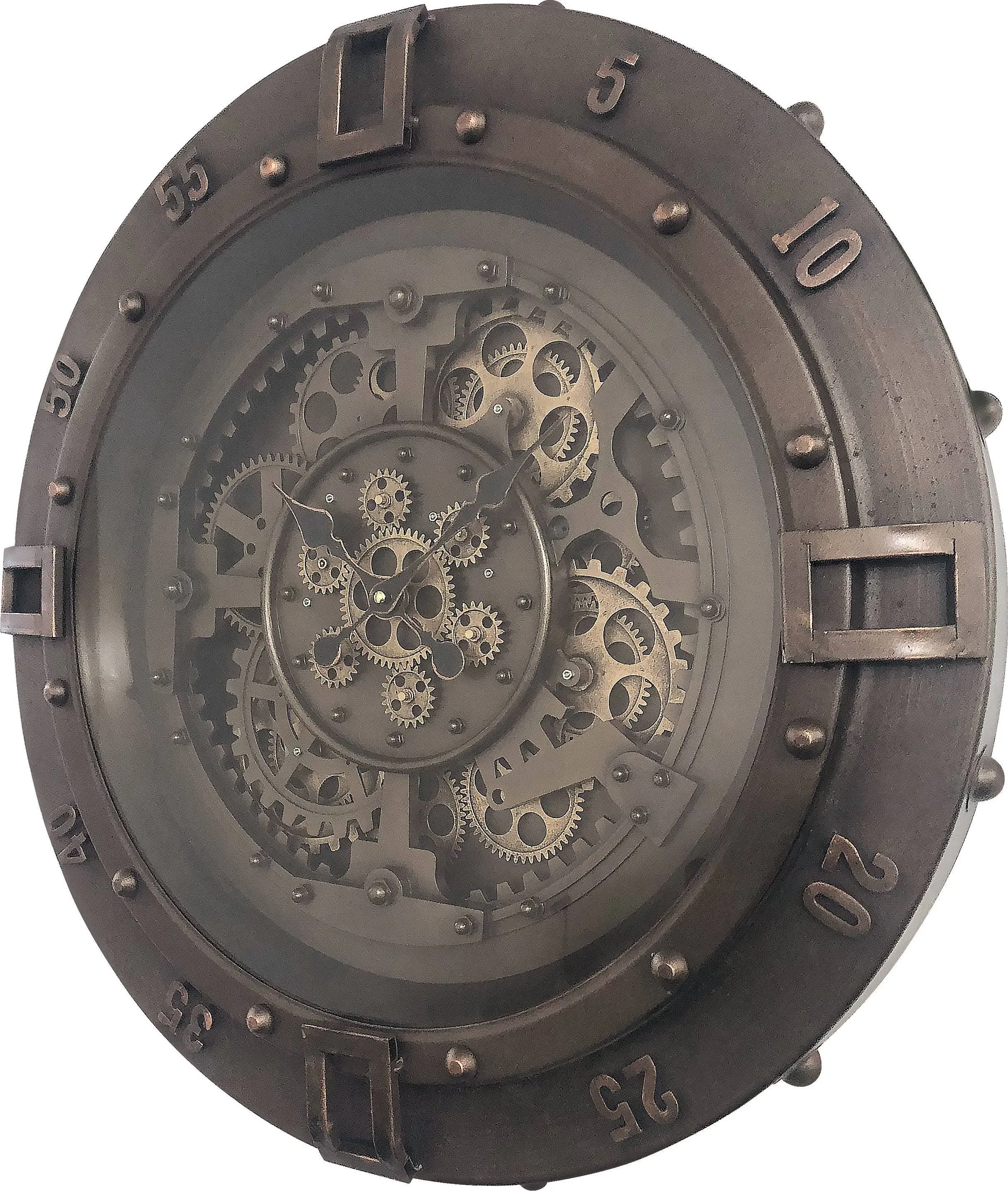 Urban Loft Gears Antique Gunmetal Wall Clock