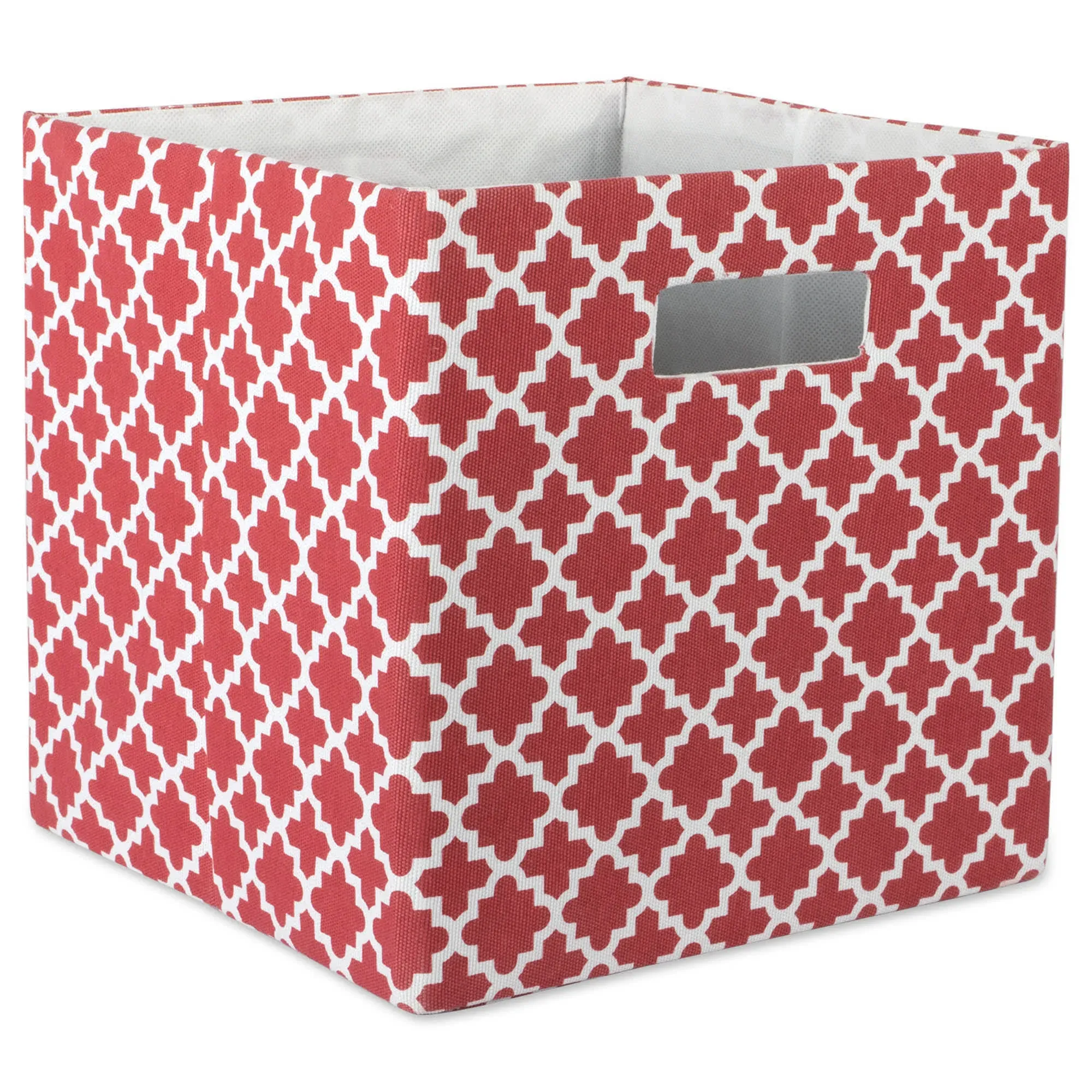 Polyester Cube Lattice Rose Square 13"x13"x13" - Mediterranean - Storage Bins And Boxes - by VirVentures | Houzz