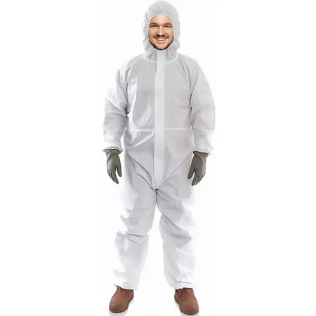 Amz Medical Supply Hazmat Suits Disposable Coveralls 4X-Large. Pack of 5 White ...