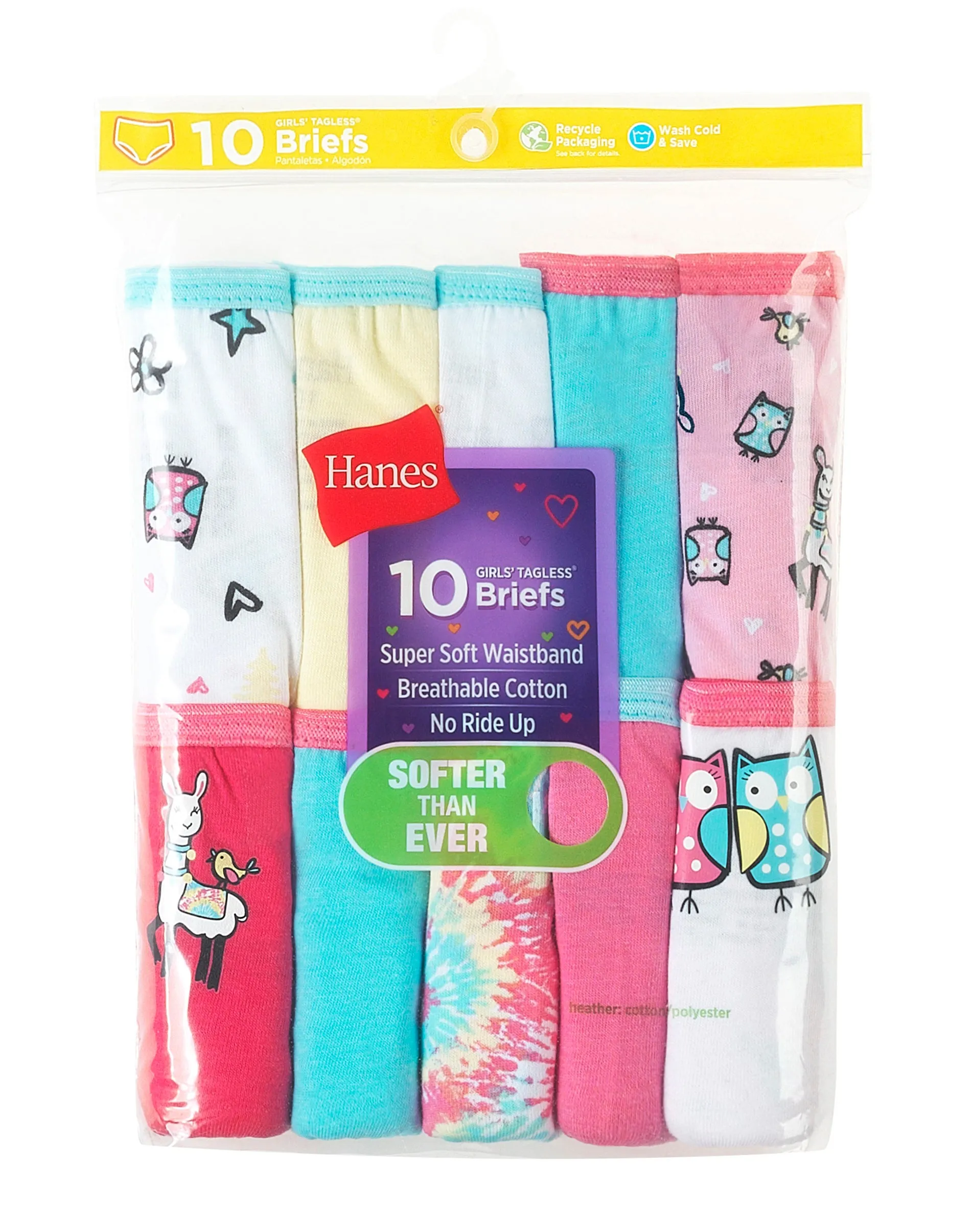 Hanes Girls' Cotton Briefs