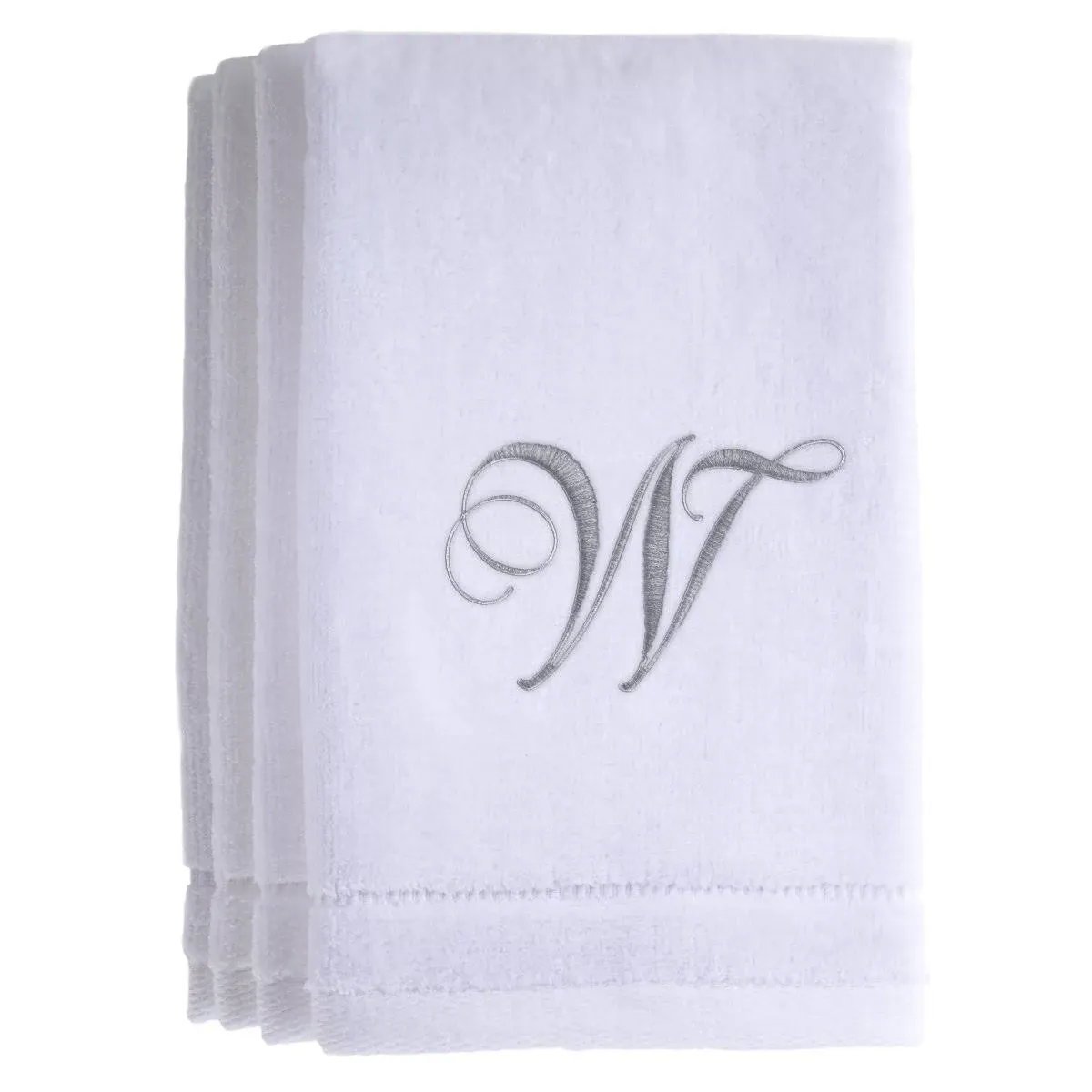 Monogrammed White Fingertip Towels Set of 4