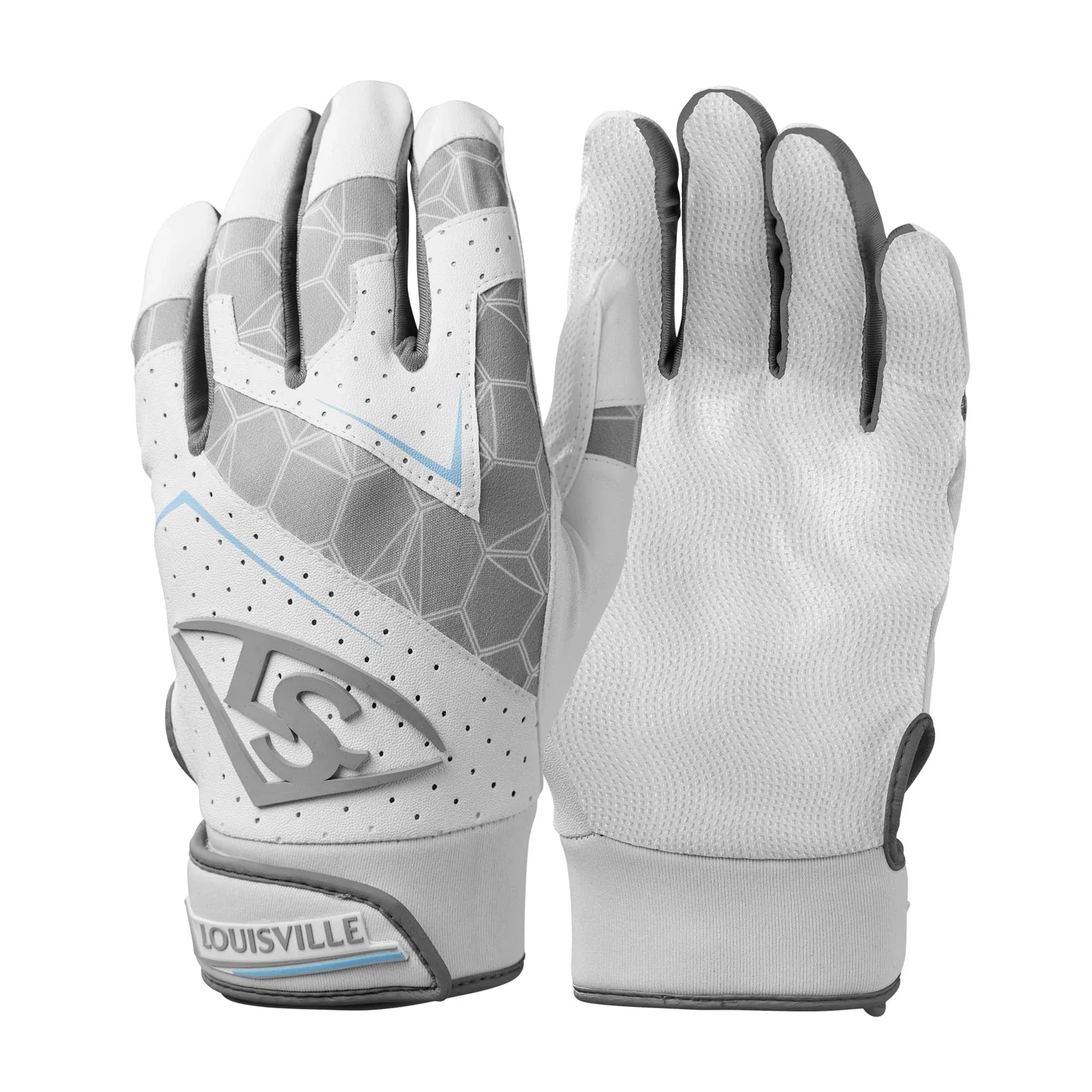 Louisville Slugger Adult Genuine V2 Batting Gloves Team White L