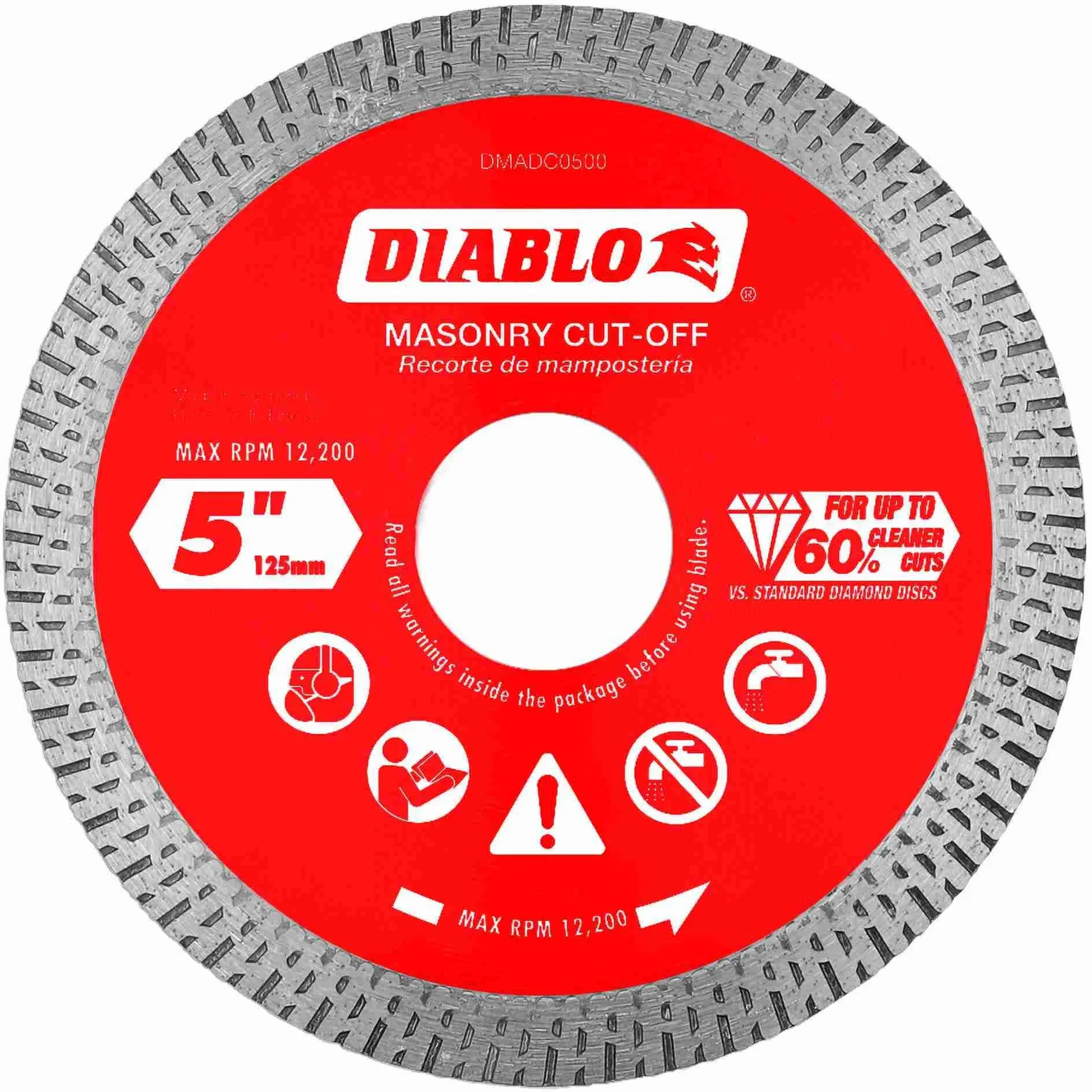 Diablo 5 in. Diamond Continuous Rim Cut-Off Discs DMADC0500