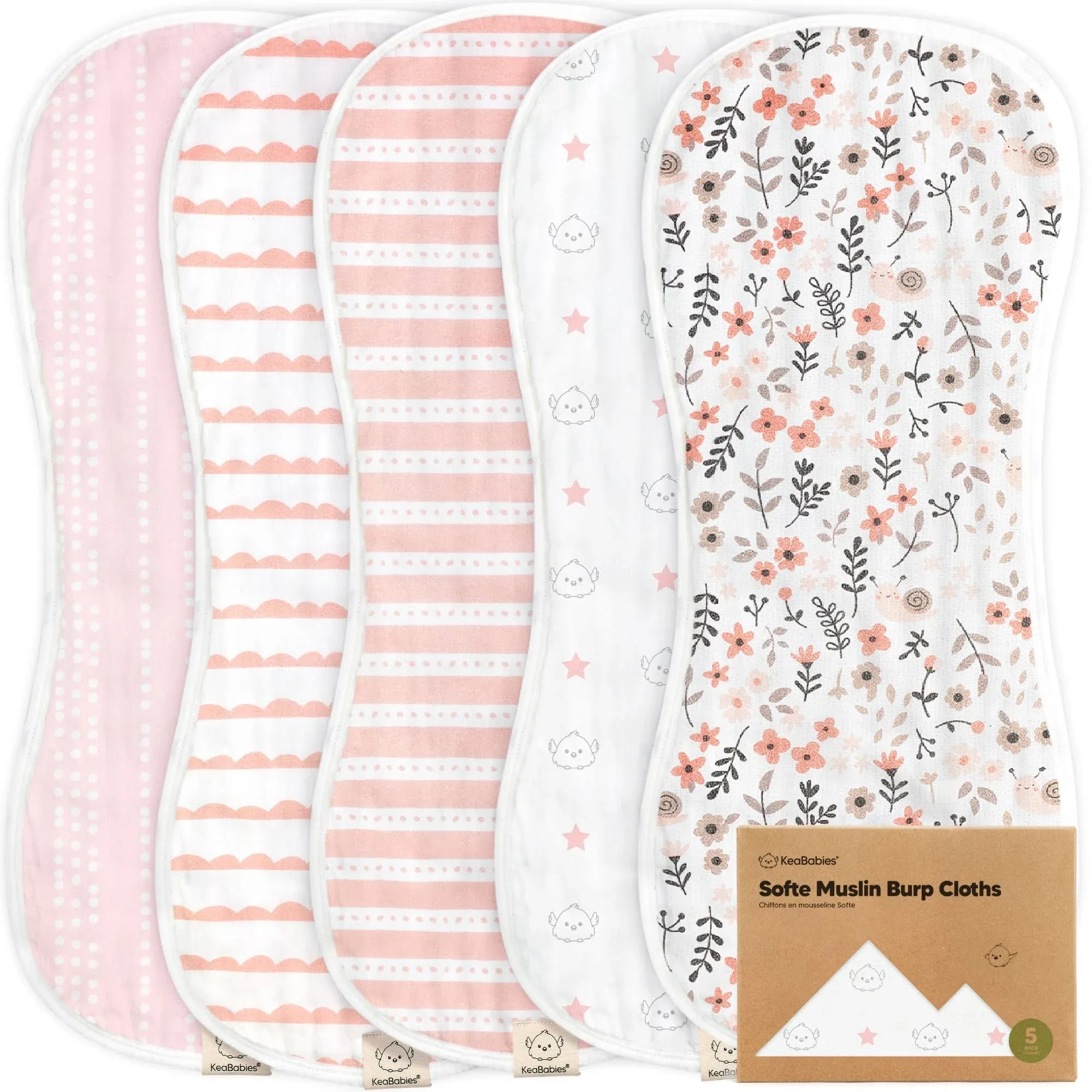 KeaBabies Softe Muslin Baby Burp Cloth - The Wild