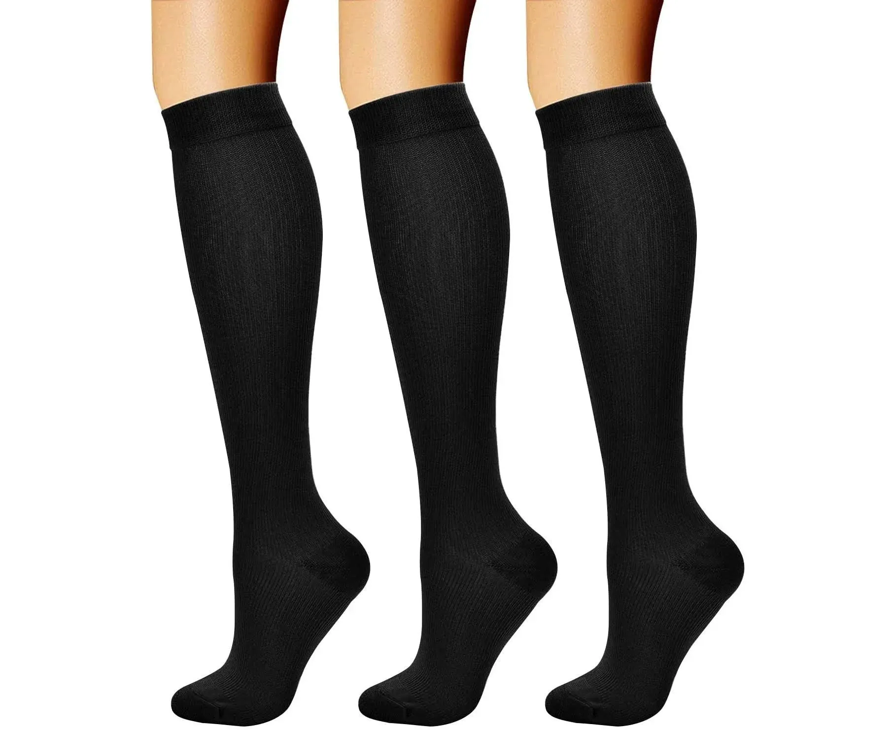 CHARMKING Compression Socks for Women & Men Circulation (3 Pairs) 15-20 mmHg is Best Support for Athletic Running Cycling