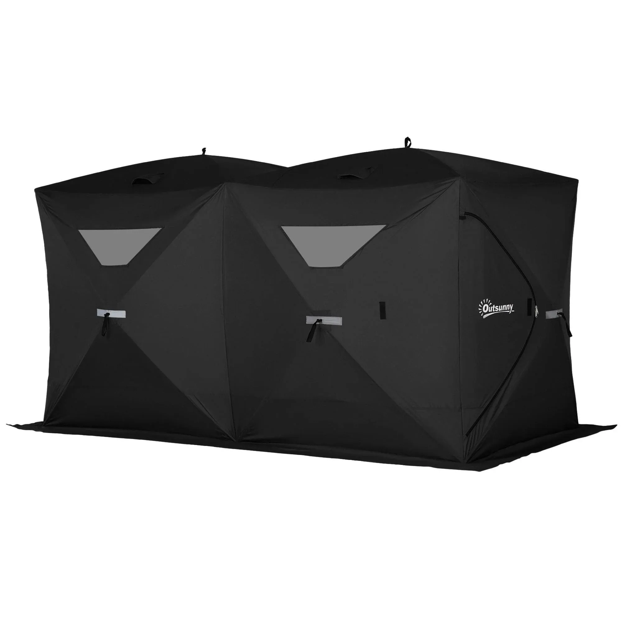 Outsunny 8 Person Ice Fishing Shelter Pop-Up Portable Ice Fishing Tent with Carry Bag