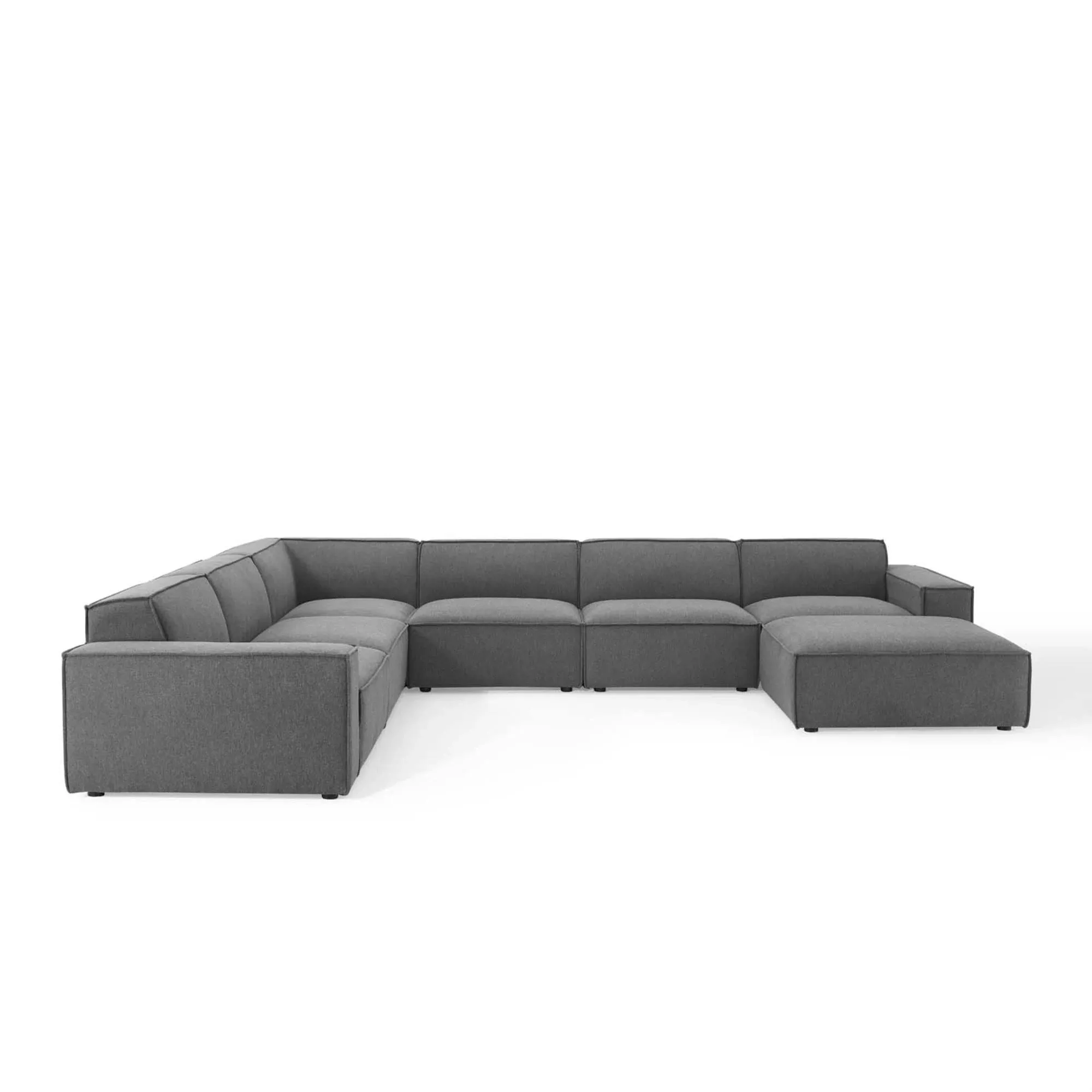 Modway Restore 7-Piece Sectional Sofa - Charcoal