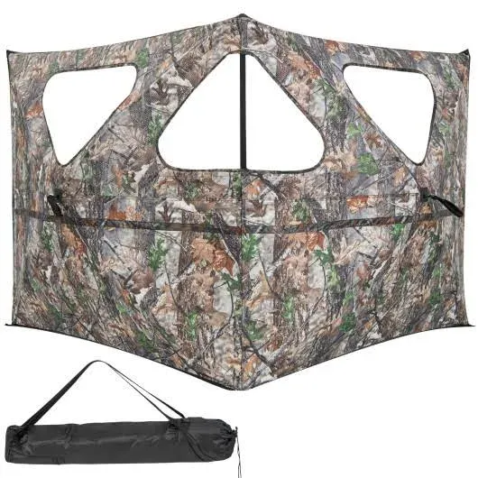 Turkey Hunting Ground Blind 2-Panel Pop Up Fence with 3 Shoot Through Ports