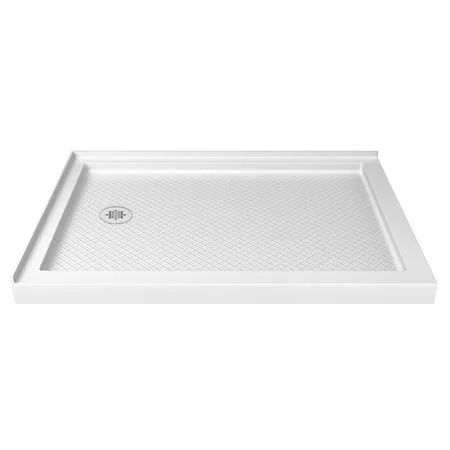 DreamLine DLT-1036541 Slimline 36" D x 54" W x 2 3/4" H Left Drain Double Threshold Shower Base in White