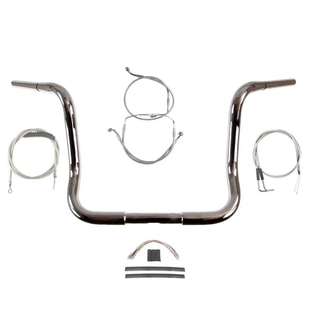 1 1/4&#034; Chrome 14&#034; Handlebar Kit 1996-2006 Harley Electra Street Glide Cruise