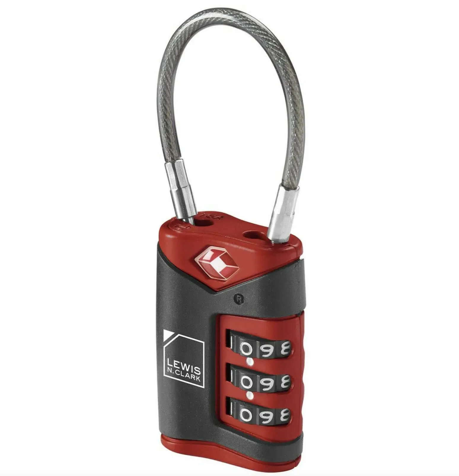 Lewis N. Clark TSA Cable Lock, Red, Single