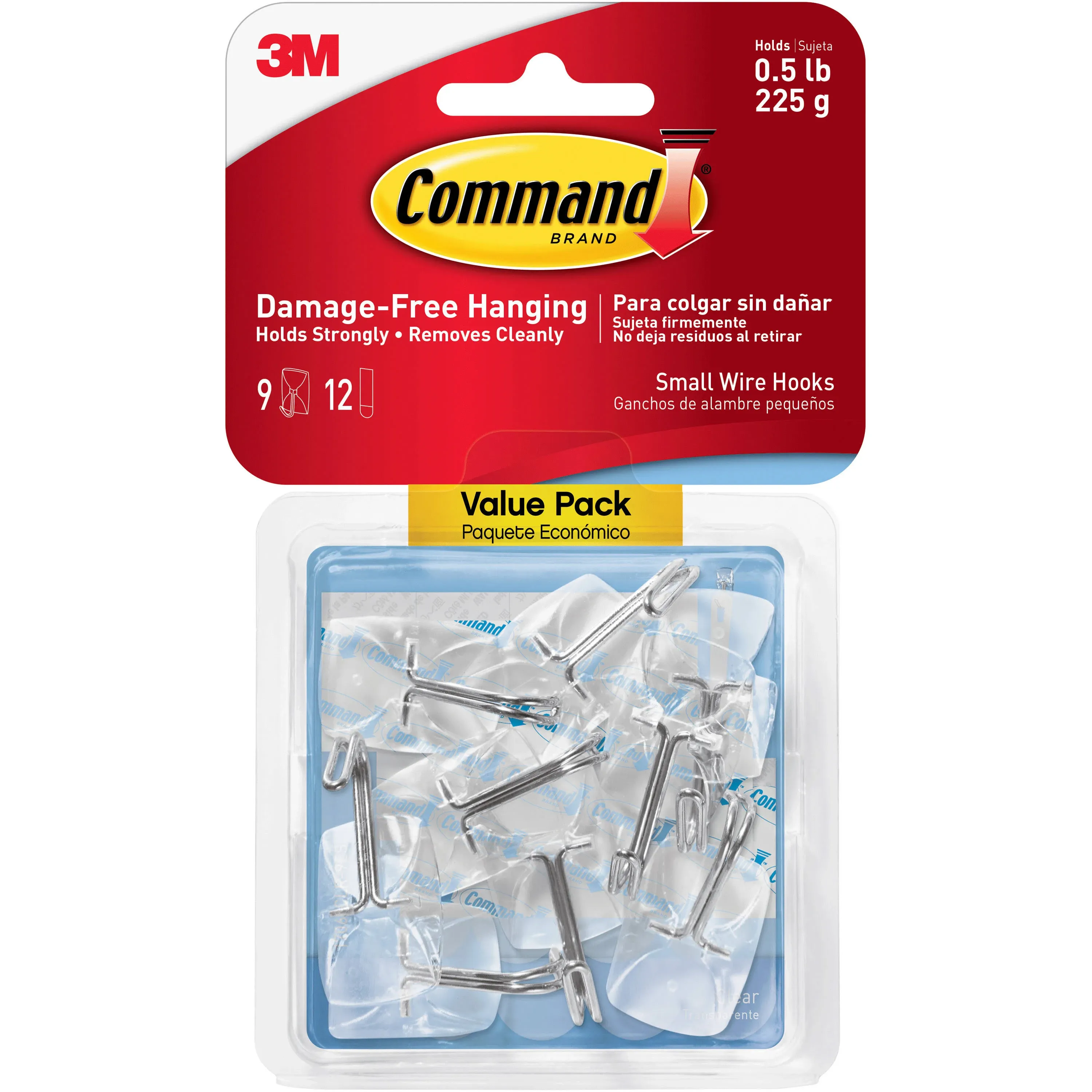 Command Small Wire Toggle Hooks, 9 Command Hooks, 12 Command Strips, Damage Free Hanging of Dorm Room Decorations