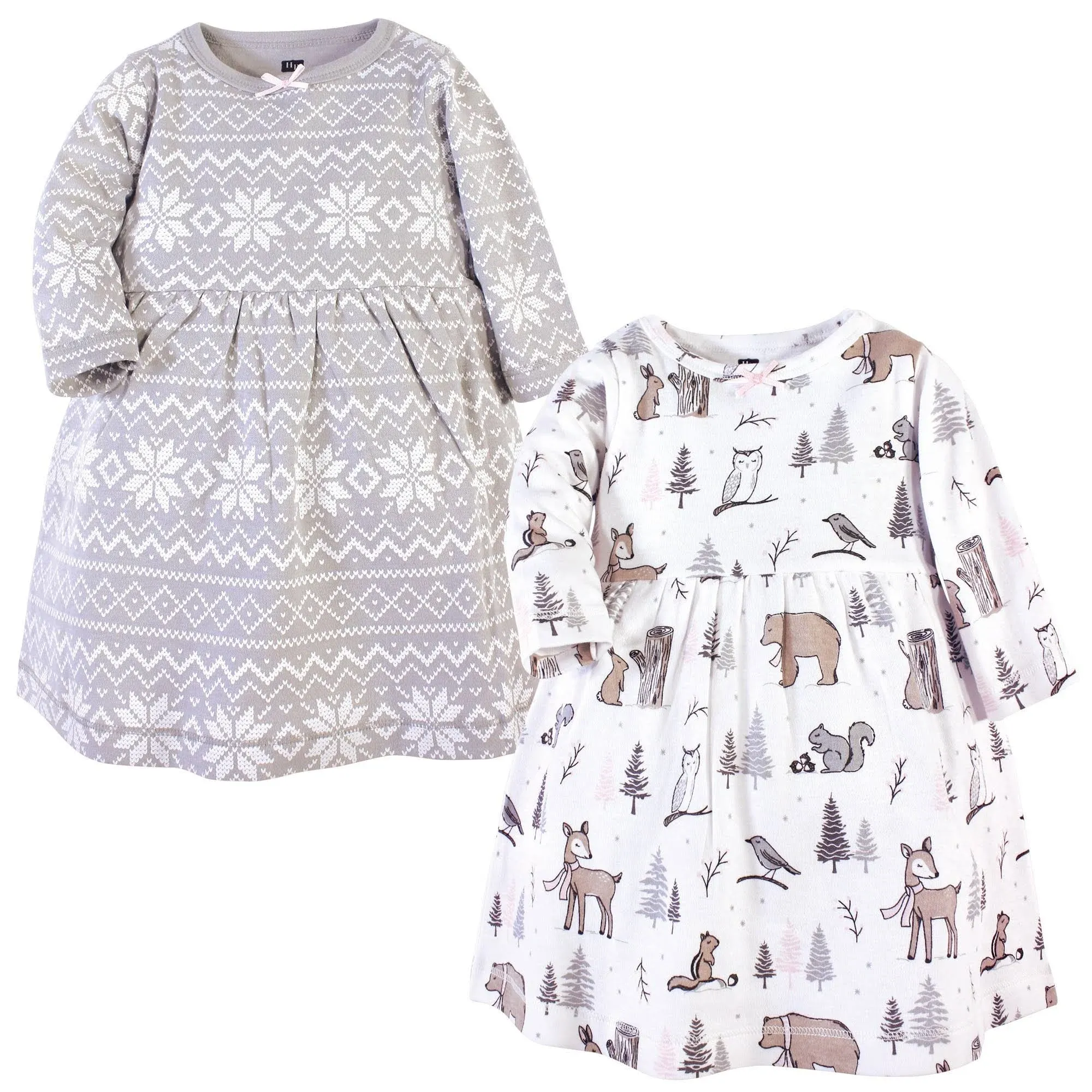 Hudson Baby Girl Cotton Long-Sleeve Dresses