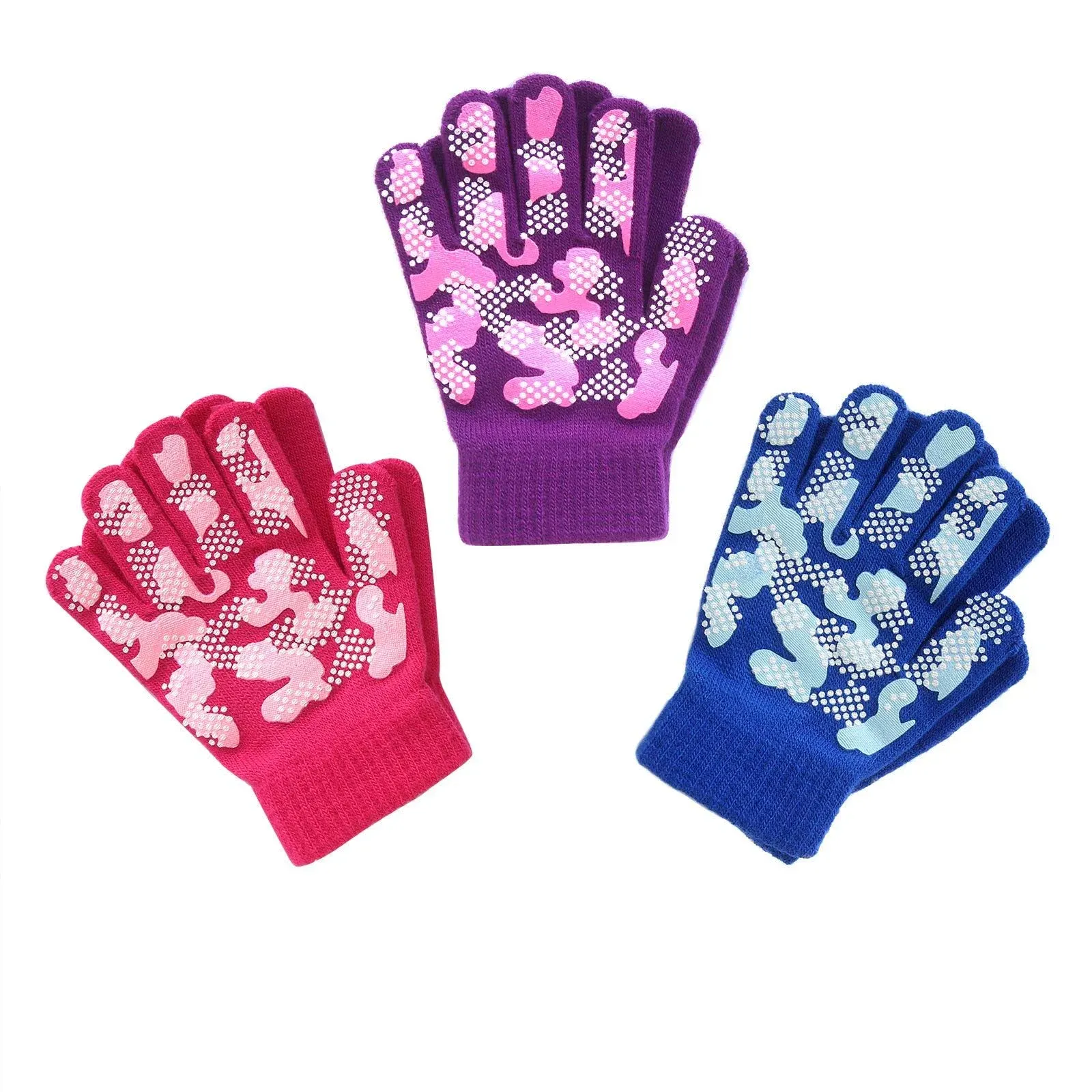 Evridwear Boys Girls Magic Stretch Gripper Gloves 3 Pair Pack