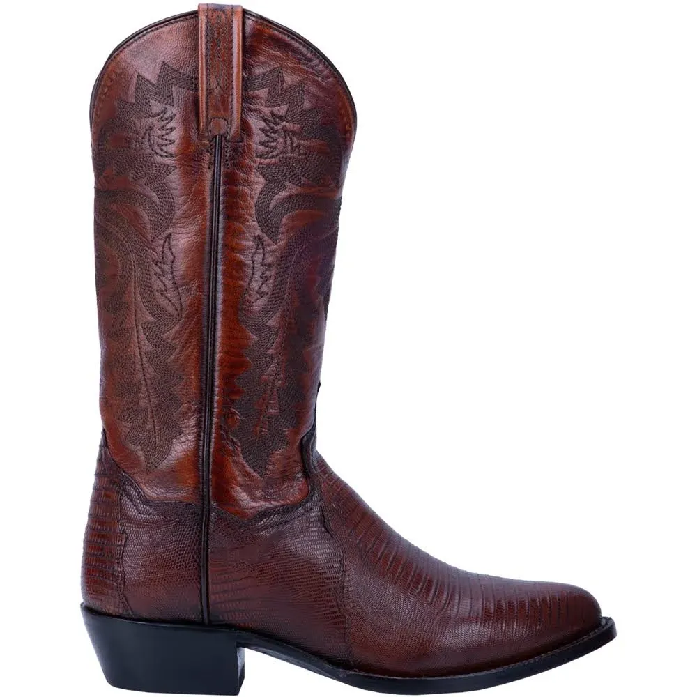 Dan Post Boots Winston Lizard Round Toe Cowboy  Mens Brown Dress Boots DP3051R