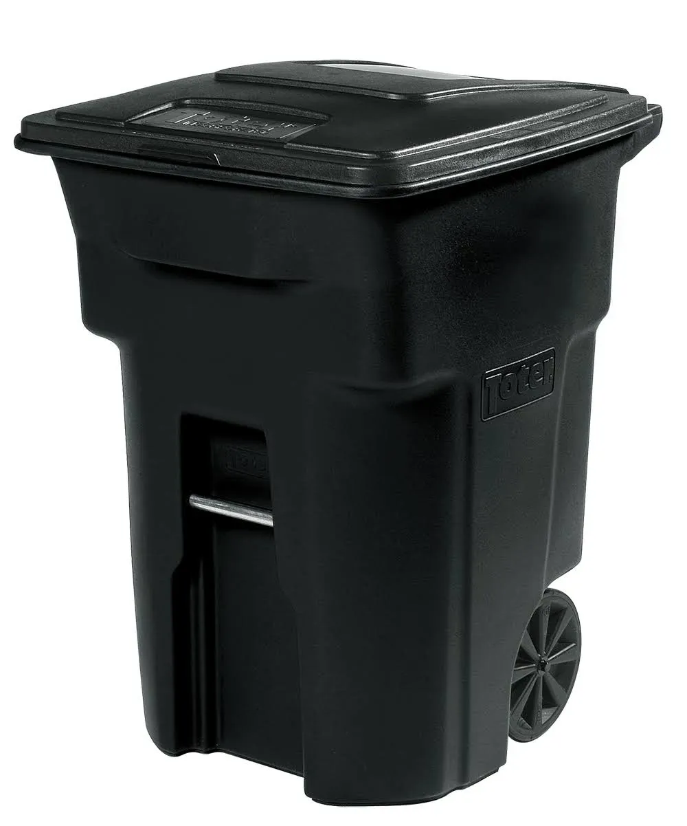 Toter 96 Gal Black Polyethylene Wheeled Trash Can Lid Included