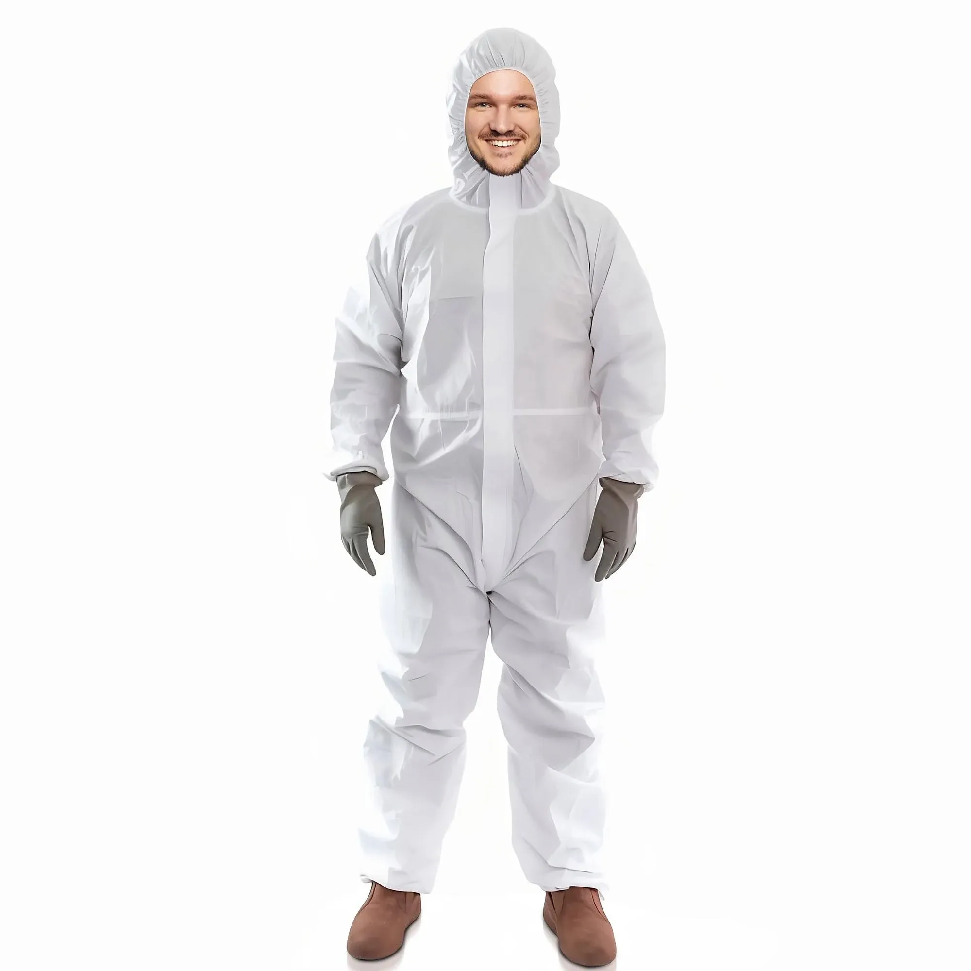 Amz Medical Supply Hazmat Suits Disposable Coveralls 4X-Large. Pack of 5 White ...