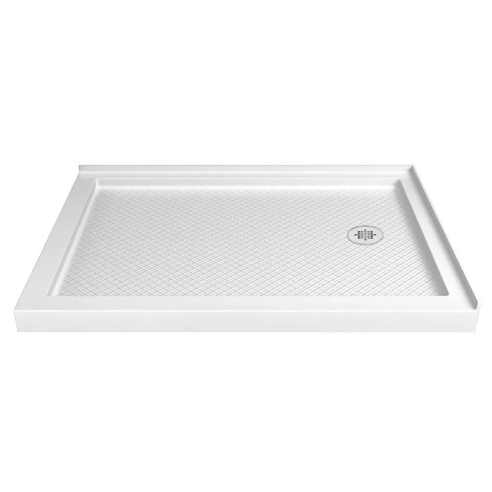 DreamLine SlimLine 34 in. D x 48 in. W x 2 3/4 in. H Right Drain Double Threshold Shower Base in White, DLT-1034482DreamLine SlimLine 34 in. D x 48 in. W x 2 3/4 in. H Right…