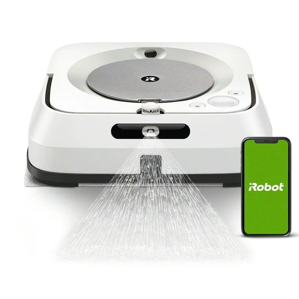 iRobot Braava Jet M6 (6110) Ultimate Robot Mop- Wi-Fi Connected, Precision Jet Spray, Smart Mapping, Works with Alexa, Ideal for Multiple Rooms, Recharges and Resumes, White