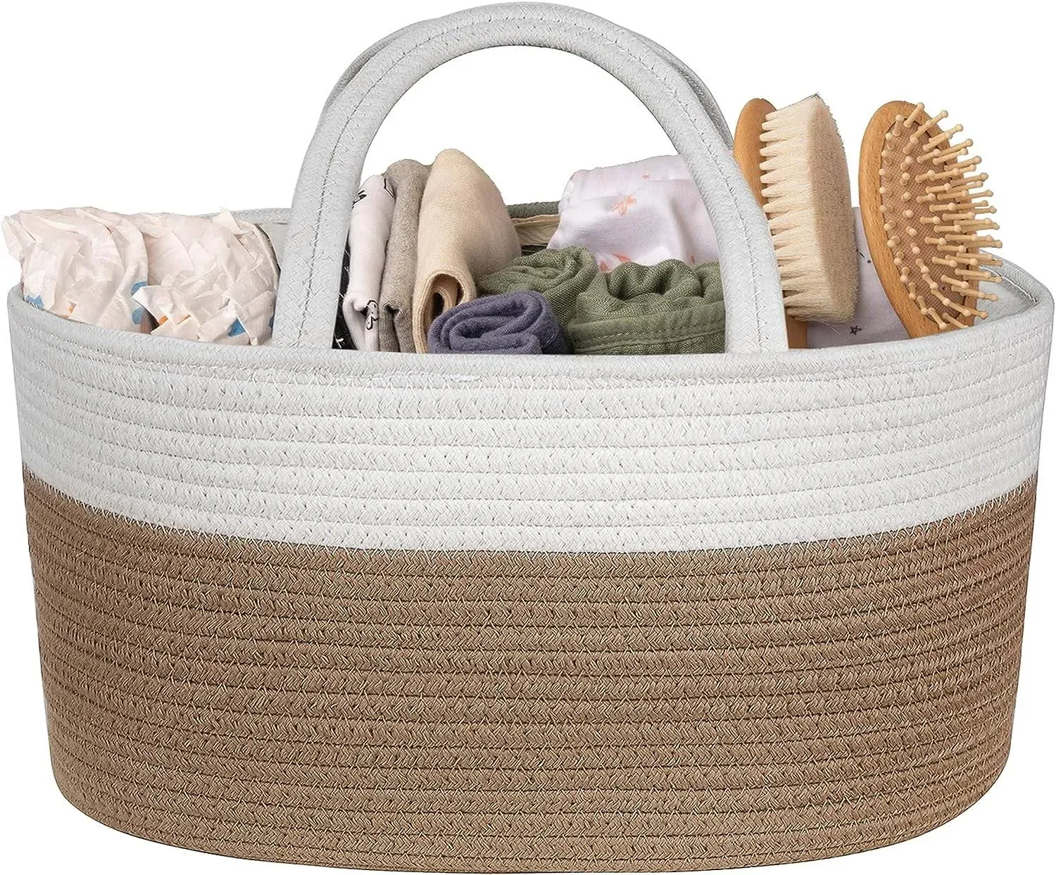 Natemia Rope Diaper Caddy Organizer in Beige