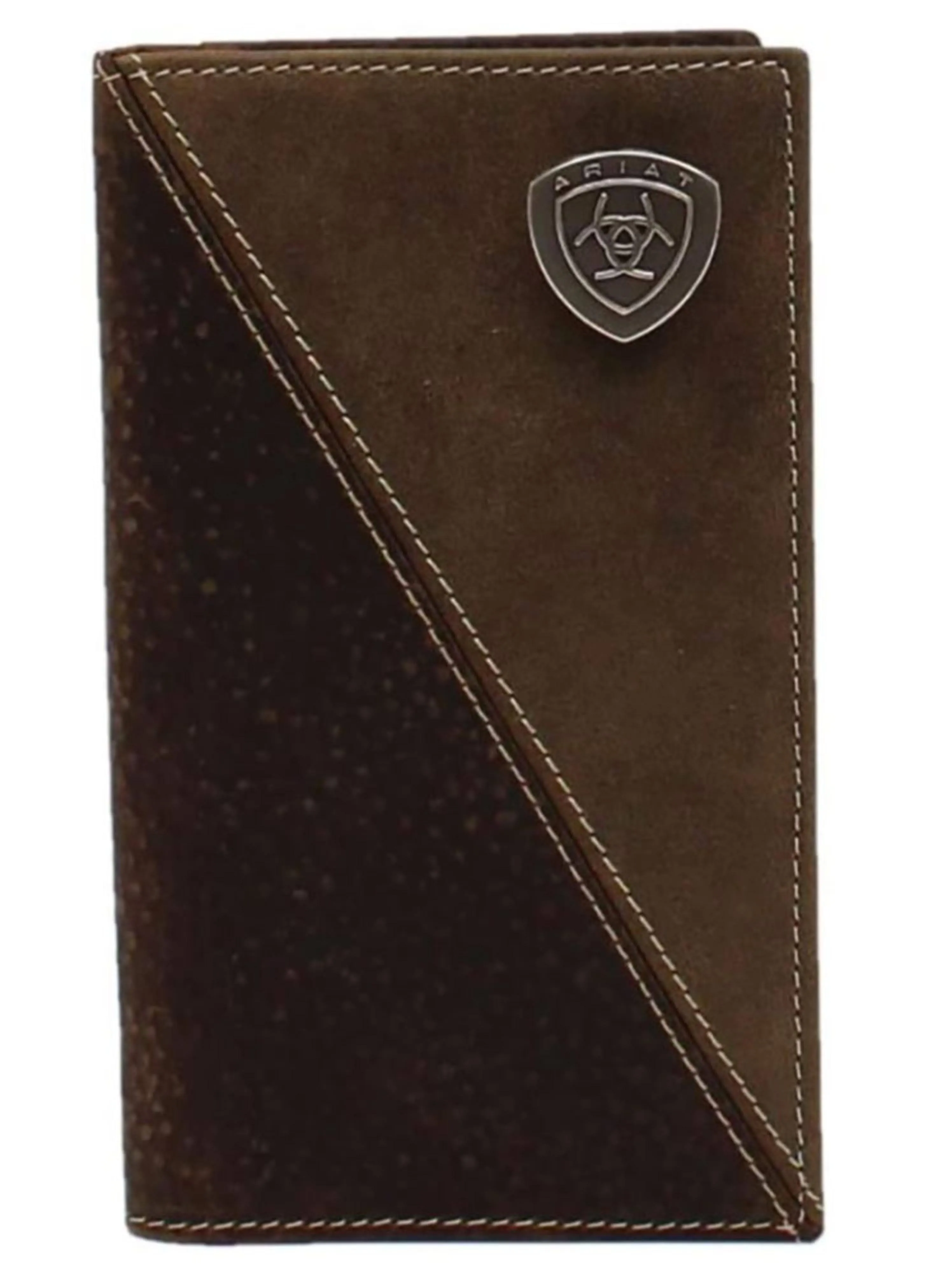 Ariat Men's Leather Rodeo Wallet with Ariat Shield