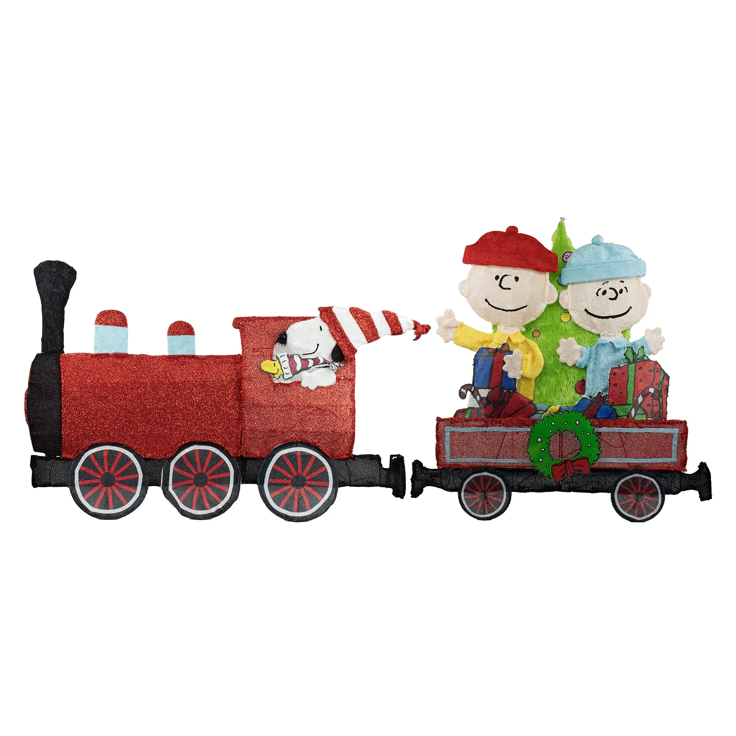 Peanuts 79" Wide Train with Peanuts Gang 2-Piece Set Outdoor 2D LED Yard Décor