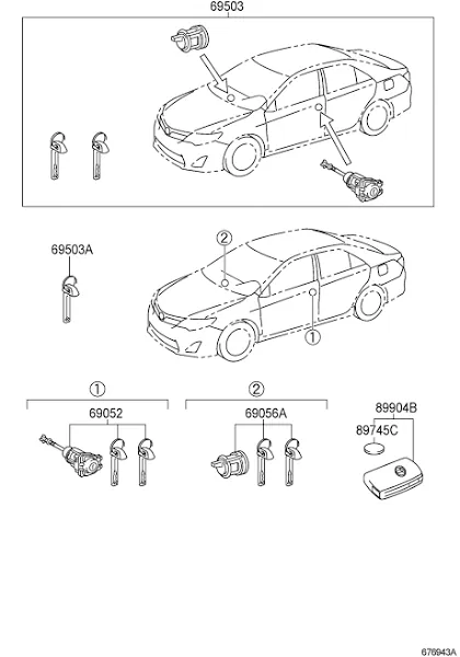 Toyota Camry 2012-2017 Keyless Entry Remote Car Key Fob FCC ID Hyq14fba 4 Button