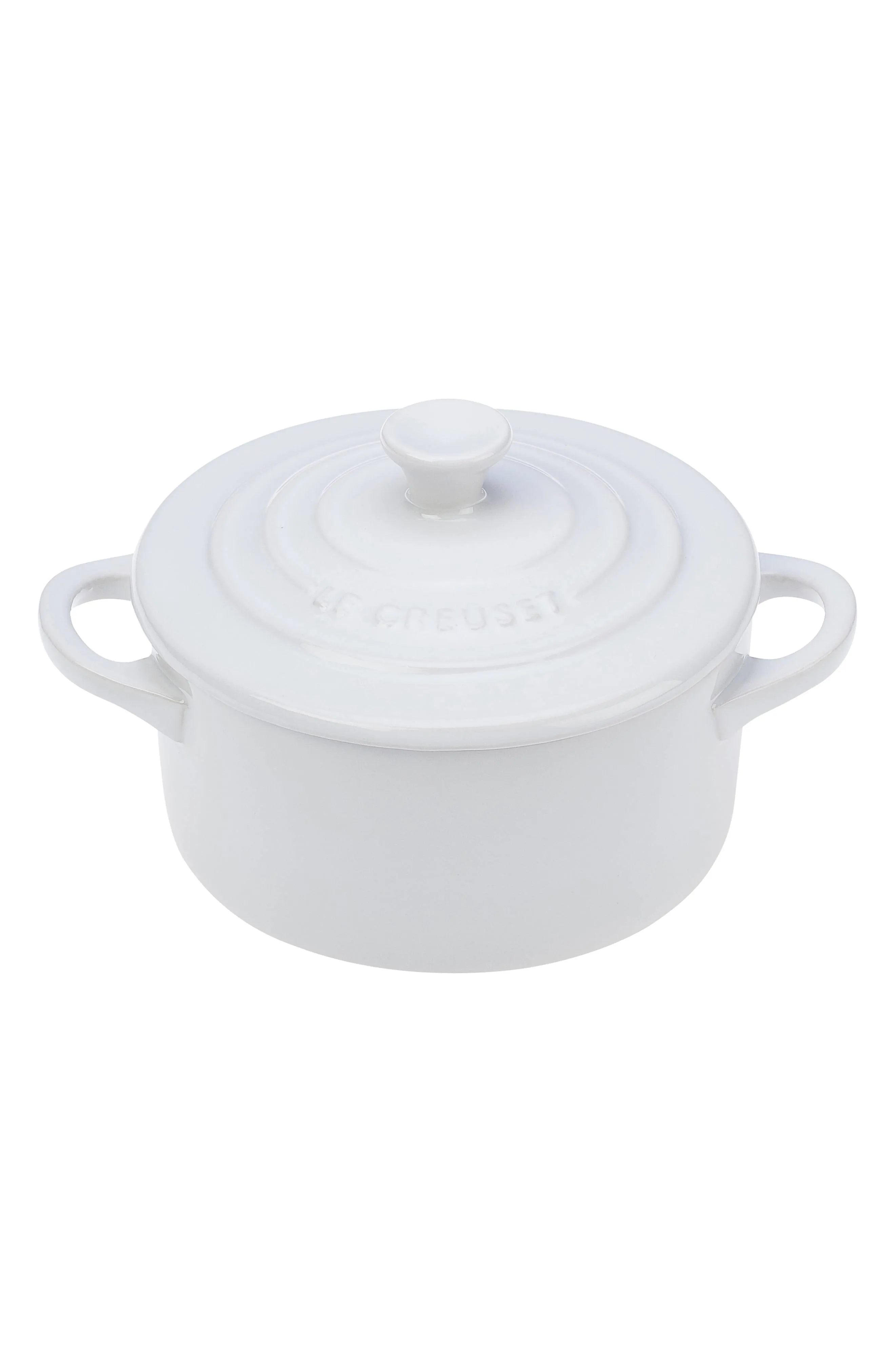 Le Creuset Stoneware 8 oz. Mini Round Cocotte, White