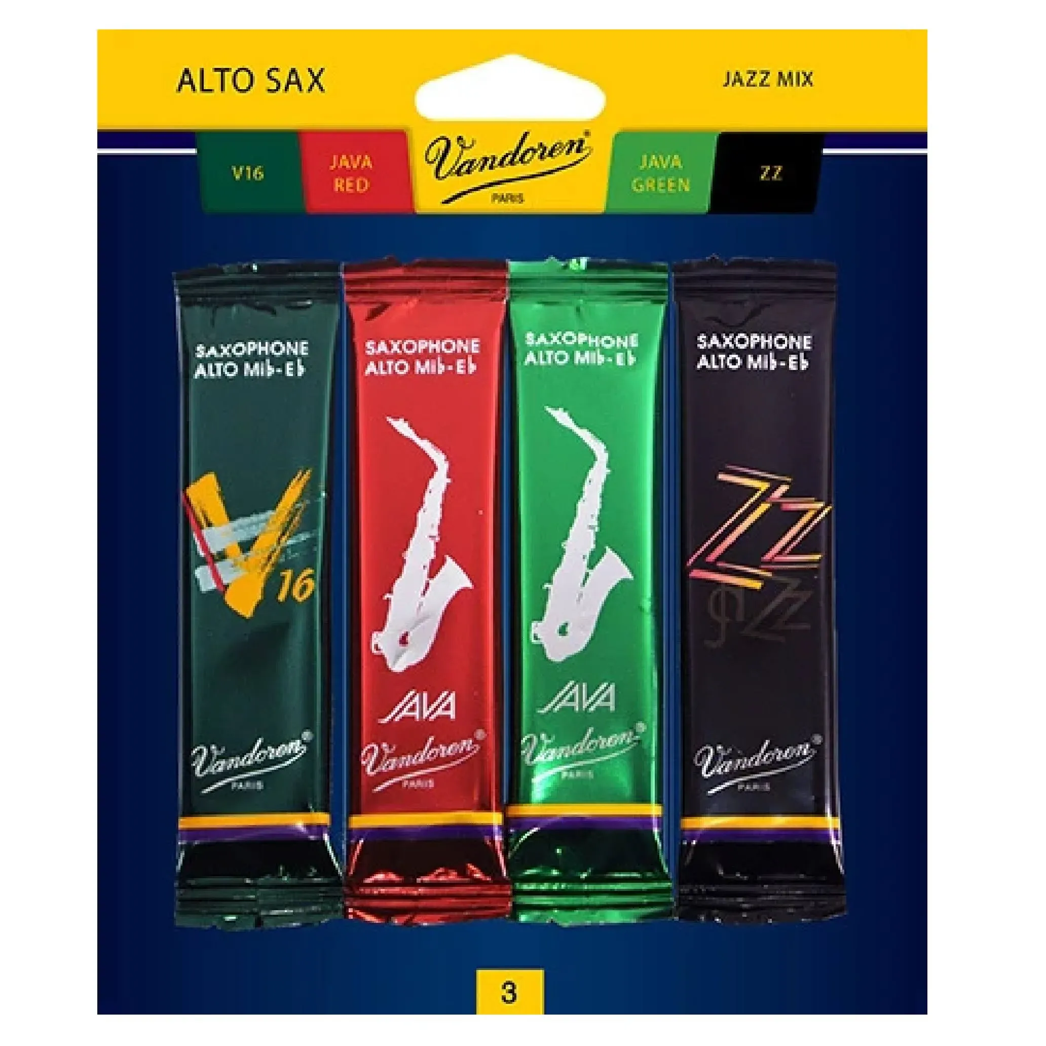 Vandoren Alto Sax Jazz Reed Mix Pack - 3