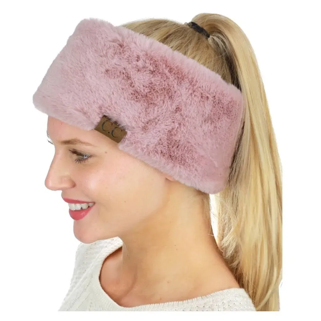 C.C® | Women&#x27;s barbie style Rose Faux Fur Wrap Headband