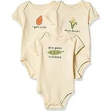 Touched by Nature Organic Cotton Bodysuits Corn 3-Pack / 12-18 Months