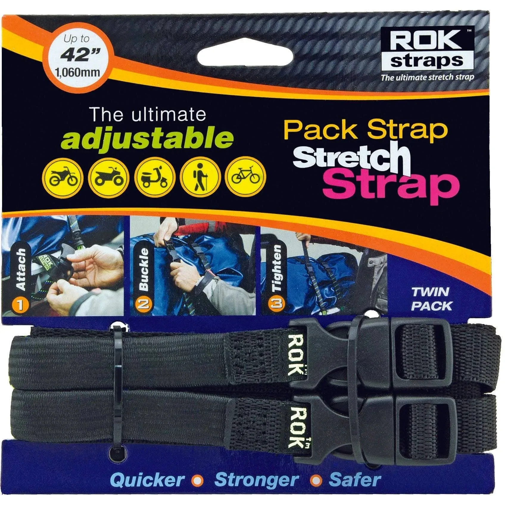 Rok Straps Pack Strap Black 12"x42"x5/8"