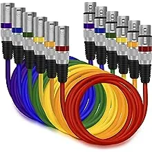 GearIT XLR to XLR Microphone Cable (10 Feet, 6 Pack) XLR Male to Female Mic Cable 3-Pin Balanced Shielded XLR Cable for Mic Mixer, Recording Studio, Podcast - Multi Colored, 10Ft, 6 PackGearIT XLR to XLR Microphone Cable (10 Feet, 6 Pack) XLR…