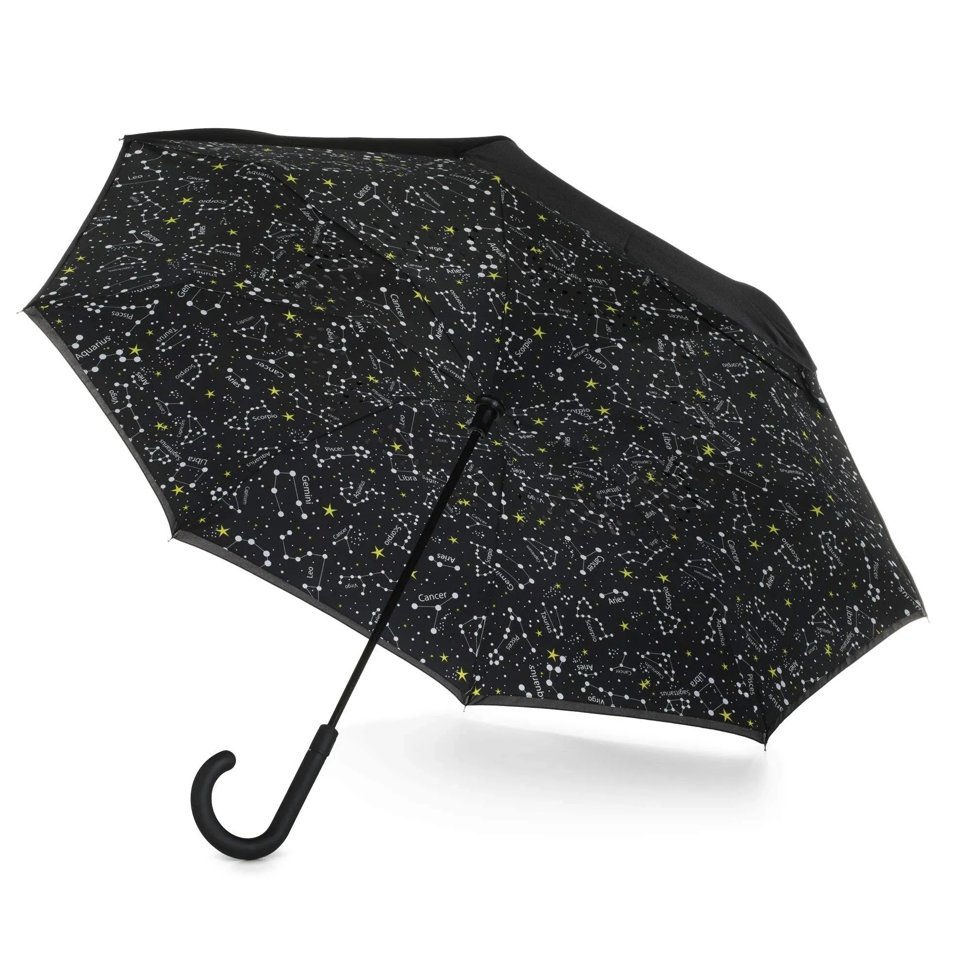 Totes Inbrella Reverse Close Umbrella - Zodiac Black