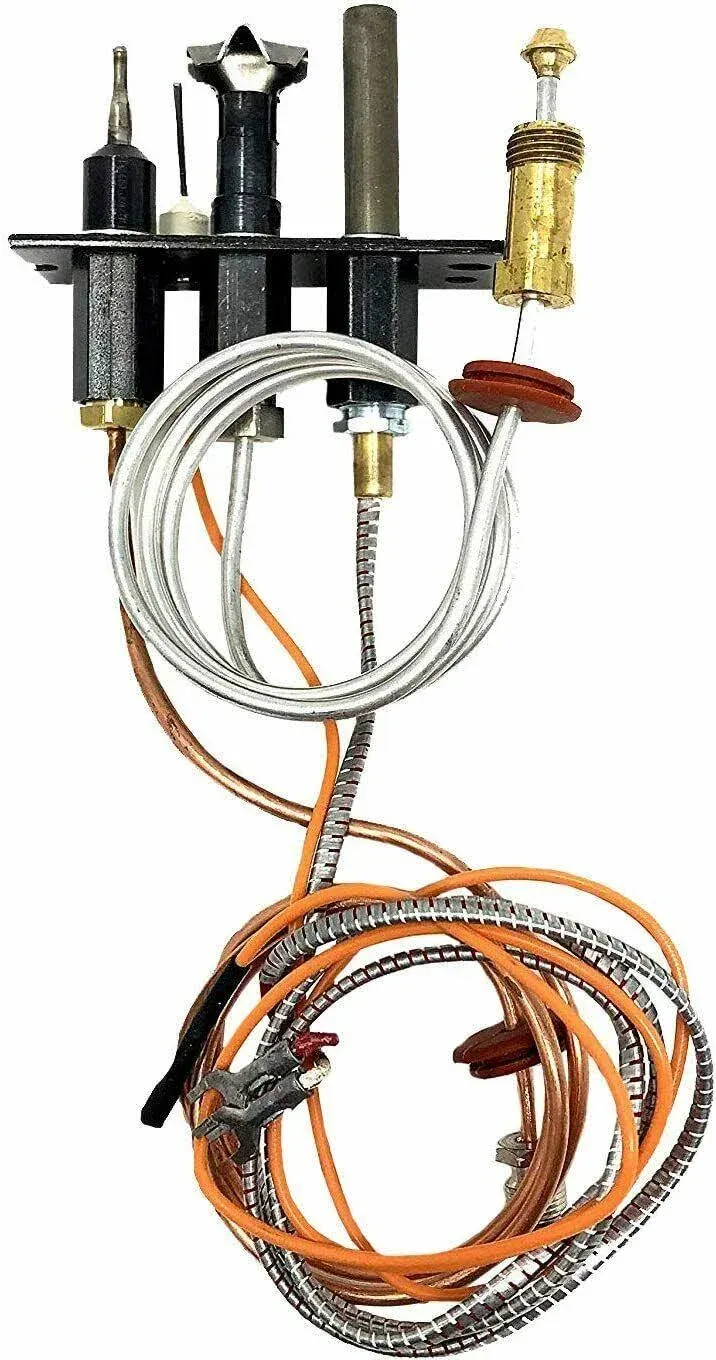 Criditpid 4021-737 Pilot Assembly LP for Heatilator, Heat N Glo, Quadrafire Fireplaces, Heatilator & Heat-N-Glo Propane Gas Pilot Assembly 4021-737 Replacement Parts with Thermocouple, Thermopile